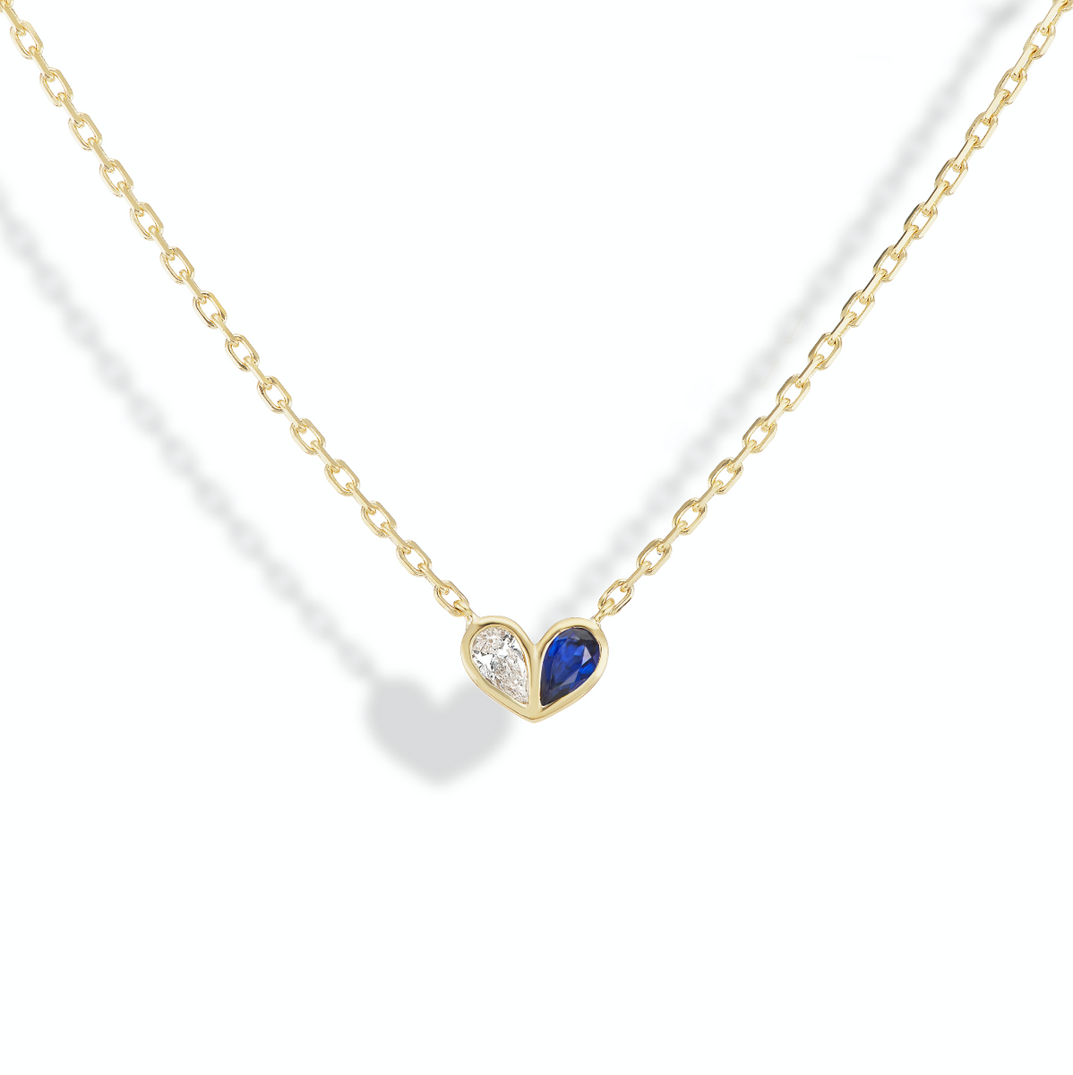 Gold necklace with sapphire 2025 stone
