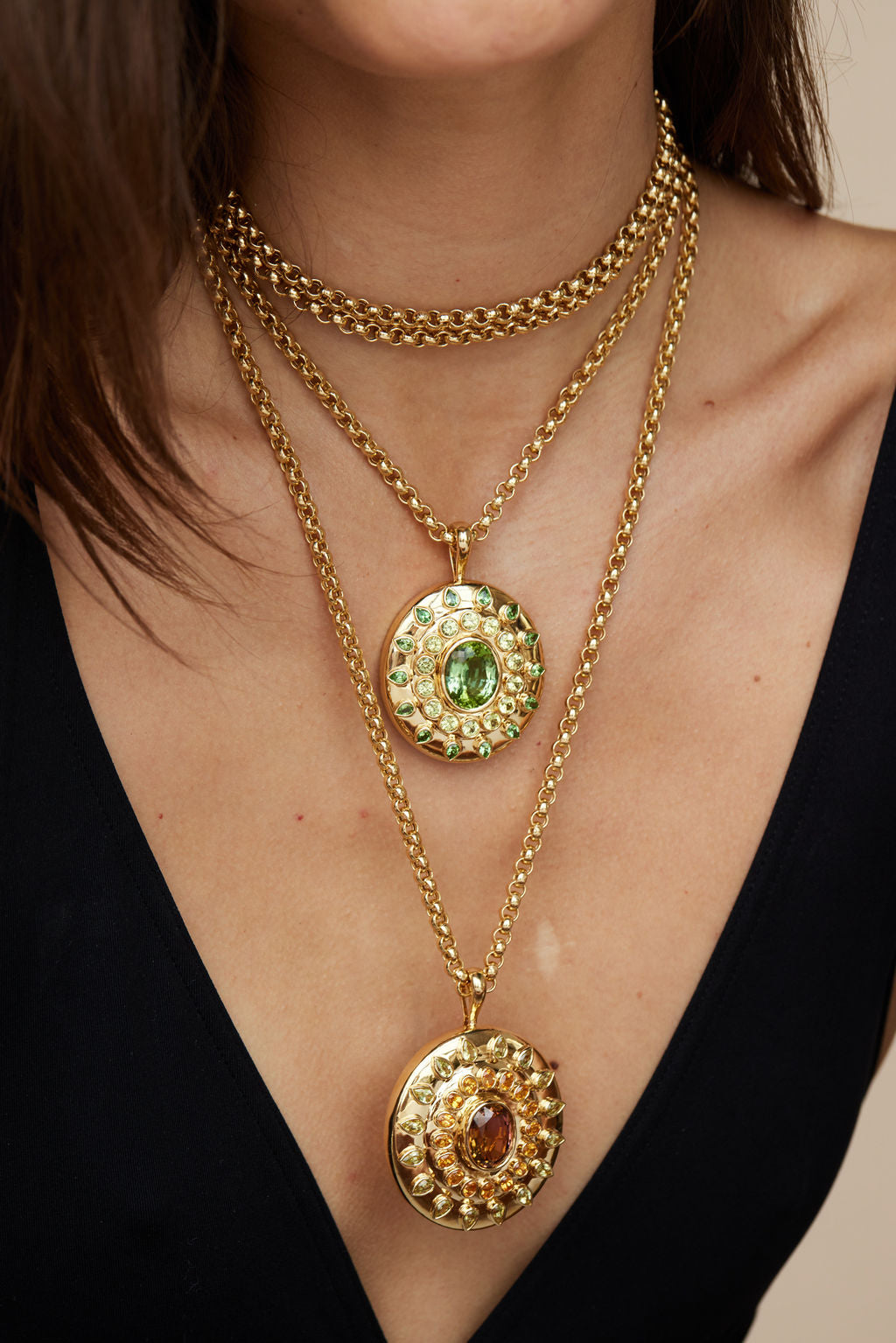 Green Tourmaline Starburst Medallion