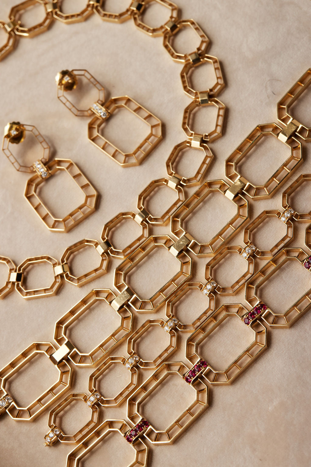 Skeleton Diamond Clasp Link Bracelet
