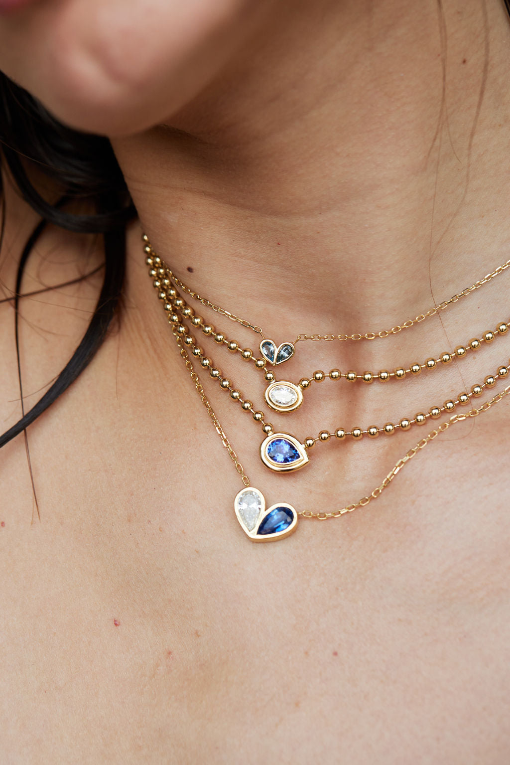 Jumbo Sweetheart Necklace Rubellite & Tanzanite