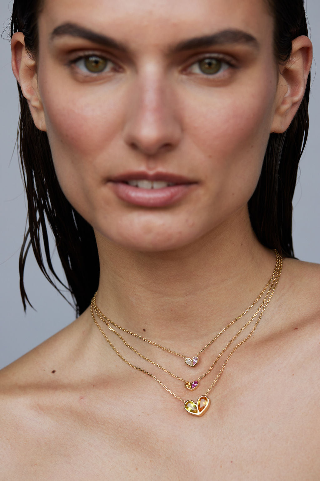 Medium Sweetheart Necklace Diamond & Pink Tourmaline