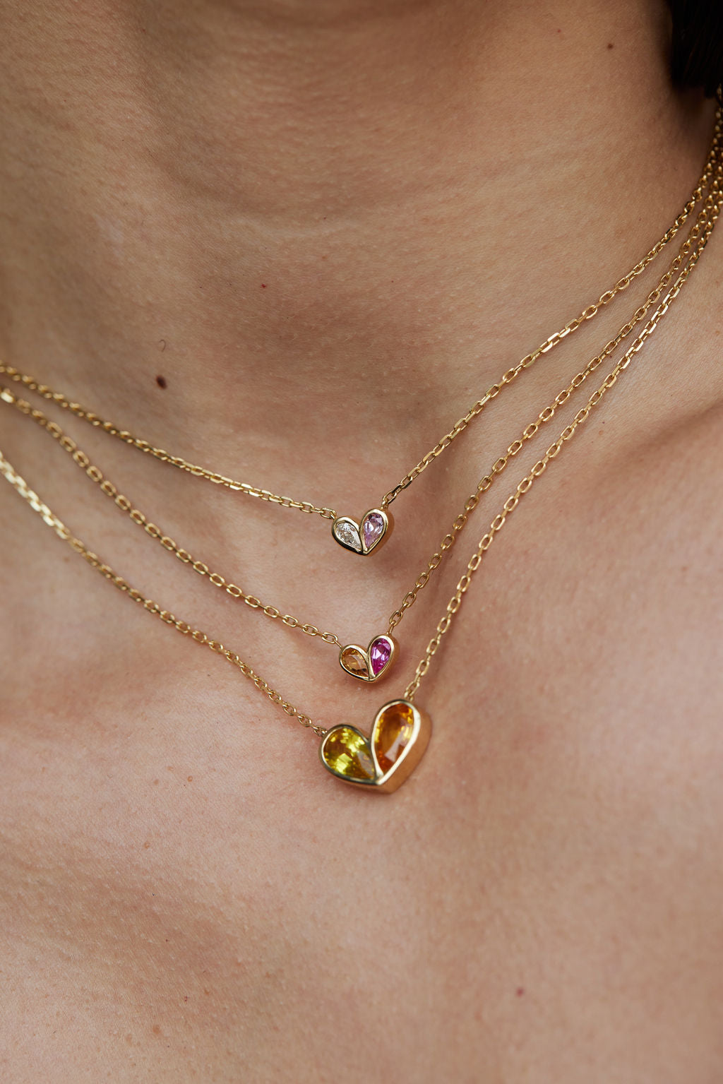 Sweetheart Necklace Pink Sapphire & Ruby