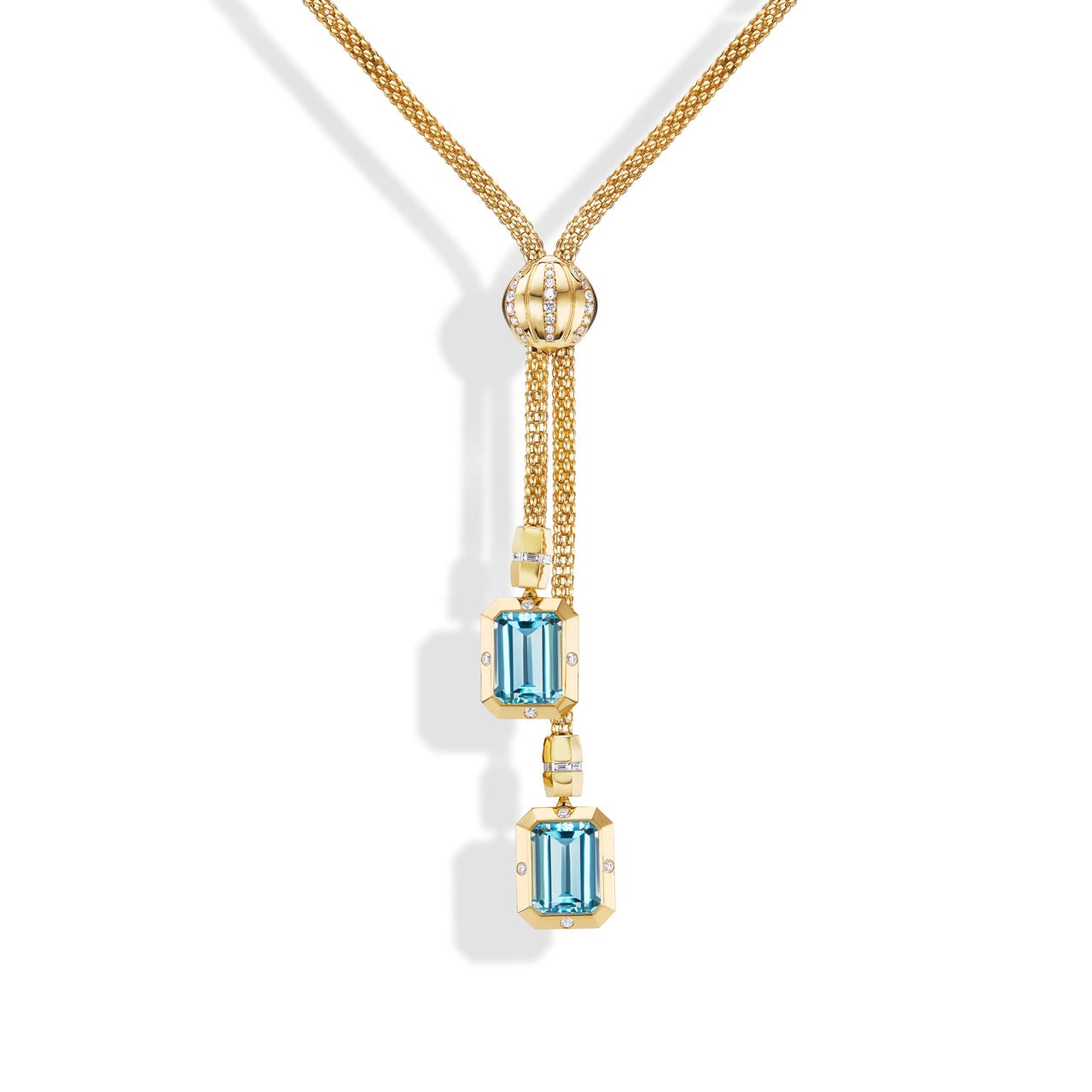 Stella Necklace Blue Topaz Drops