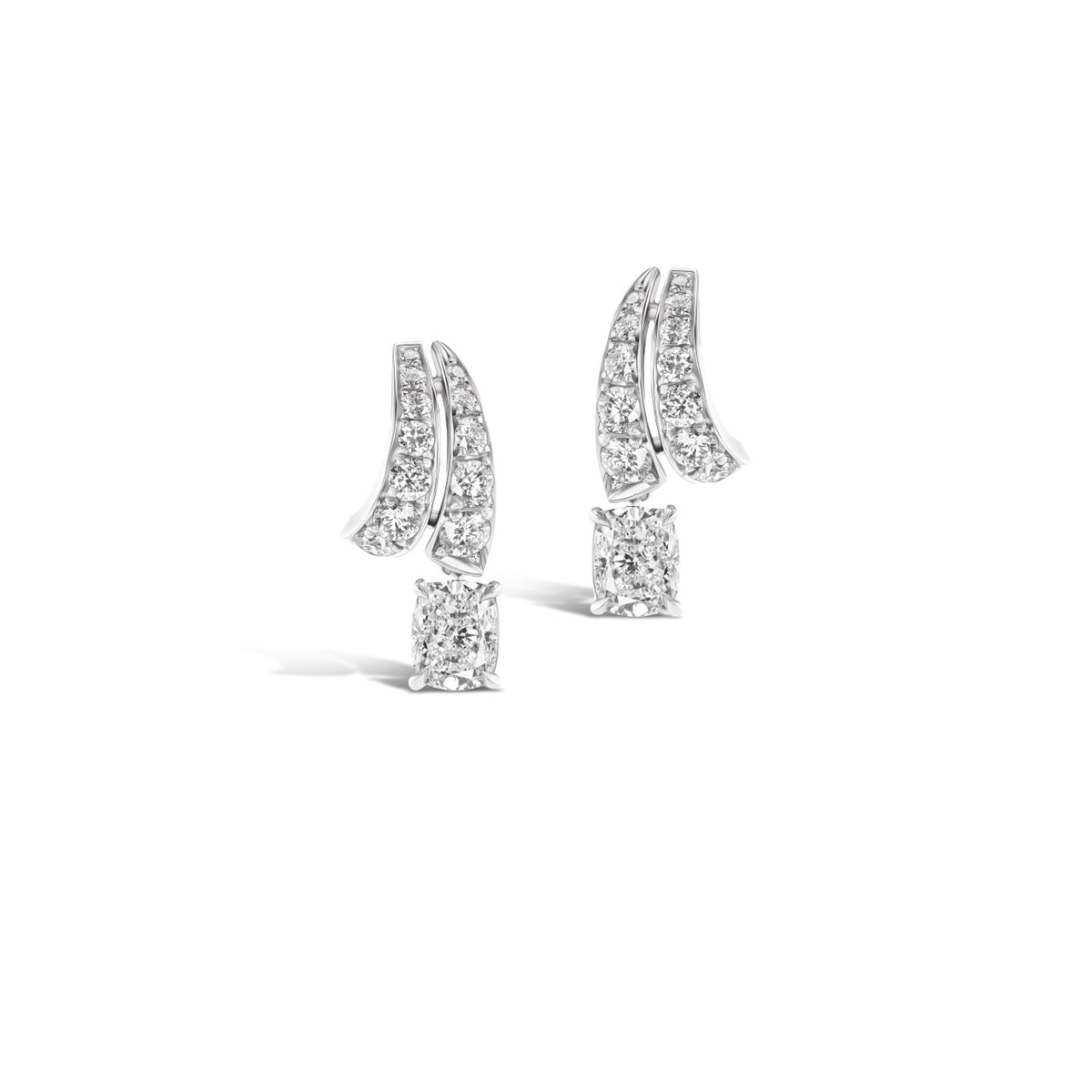Cushion Diamond Drop Huggies