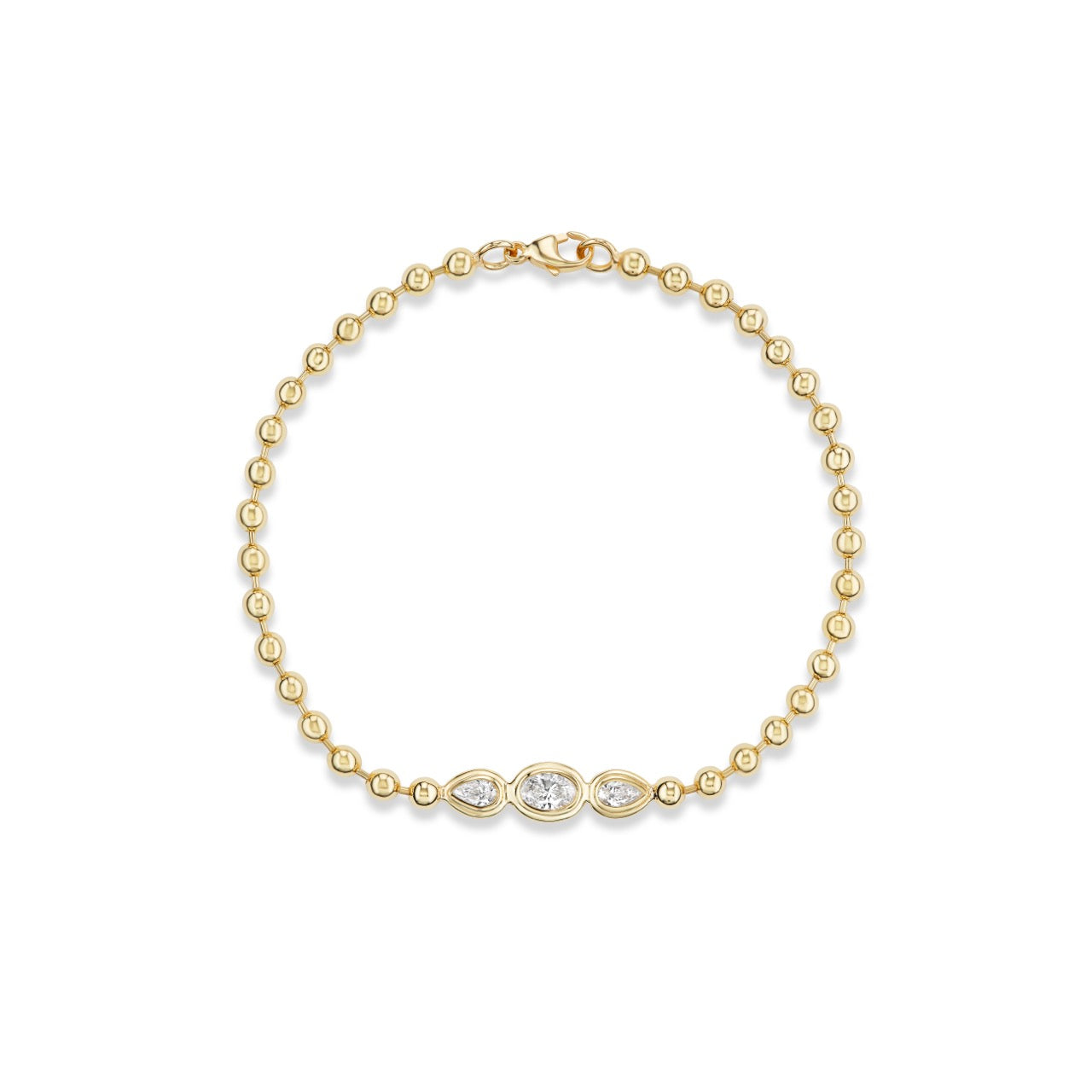 Double Bubble Bezel Diamond Cluster Bracelet