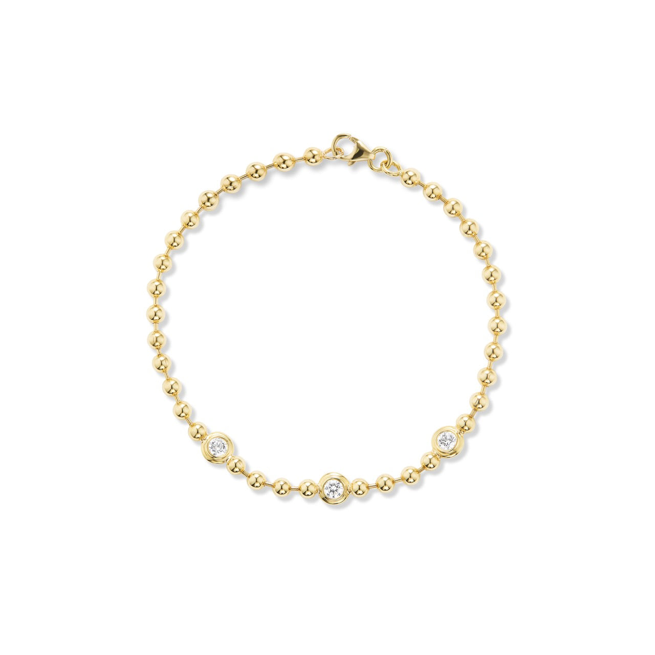 Double Bubble Bezel Diamond Bracelet