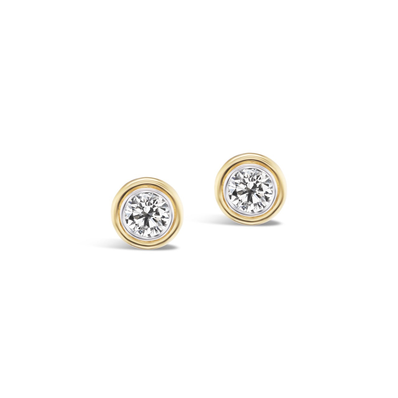 Round Double Bubble Bezel Studs