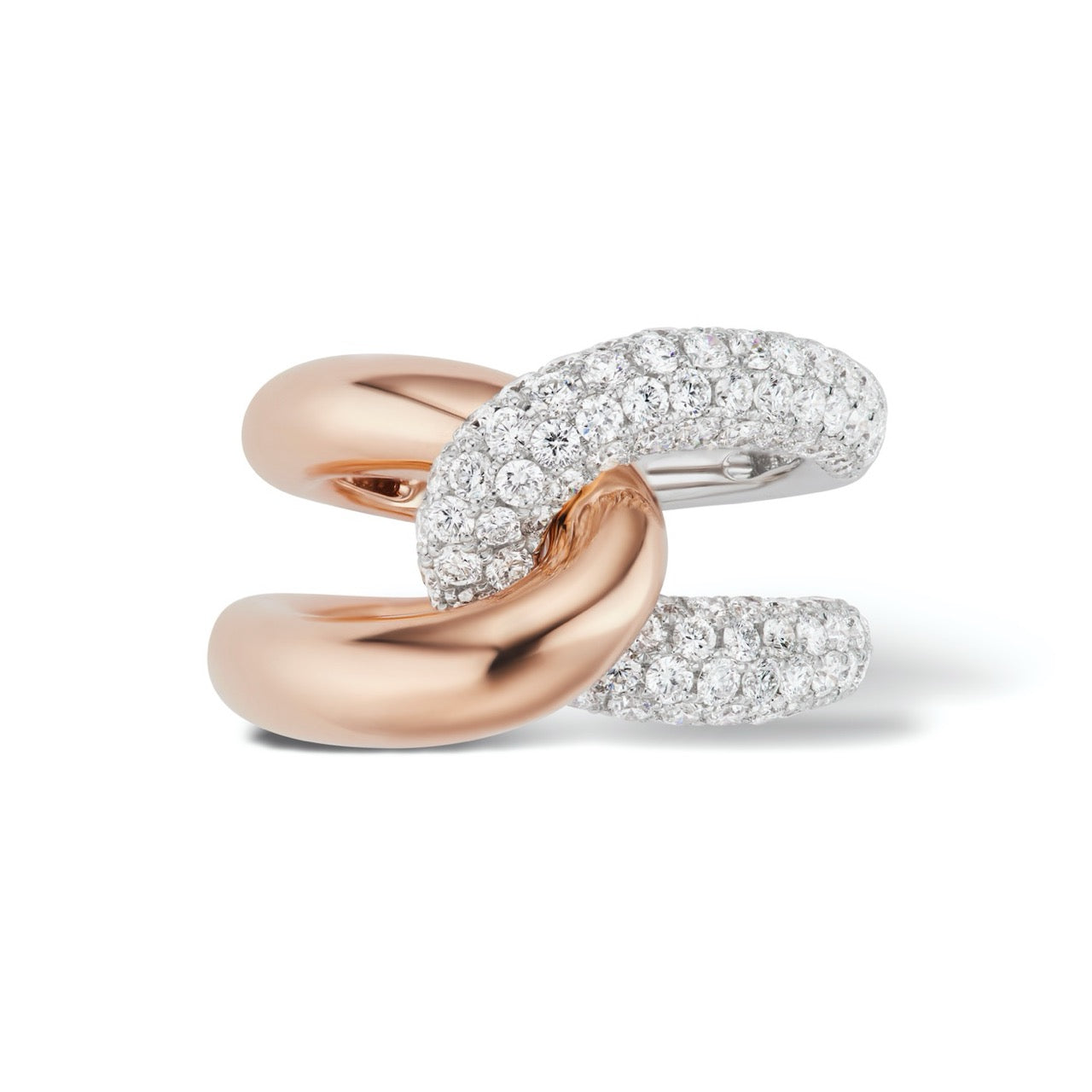 Intertwin Ring 18k Gold & Diamond