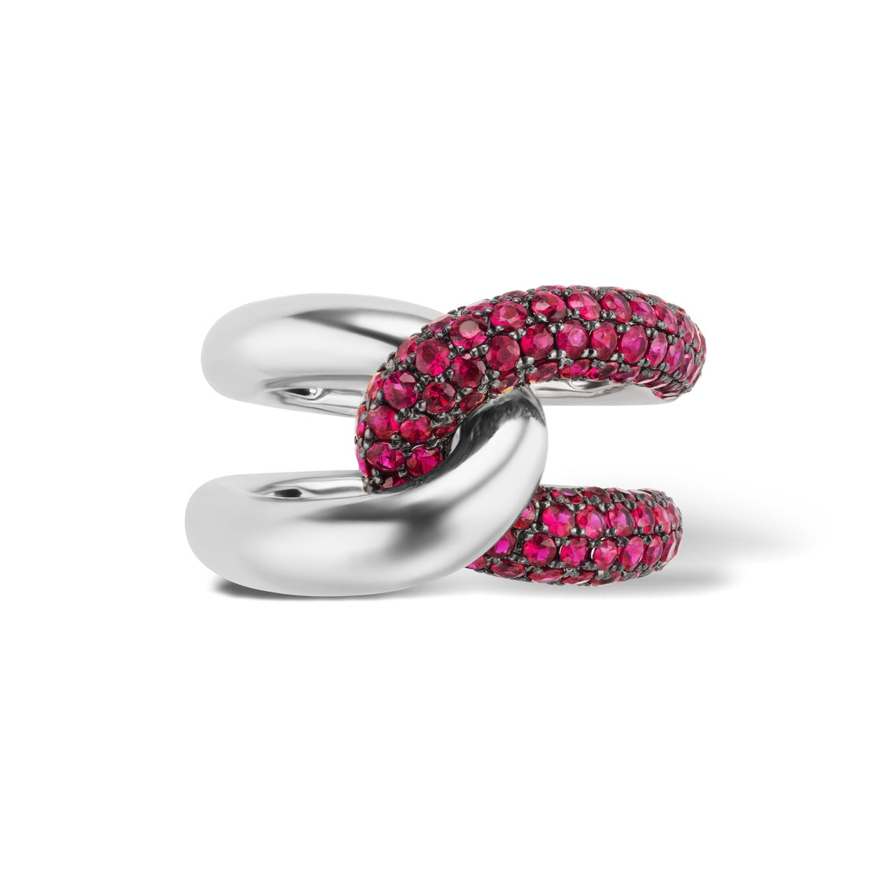 Intertwin Ring Ruby & 18k Gold