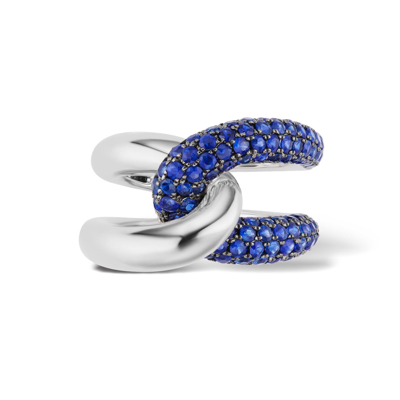 Intertwin Ring Blue Sapphire & 18k Gold