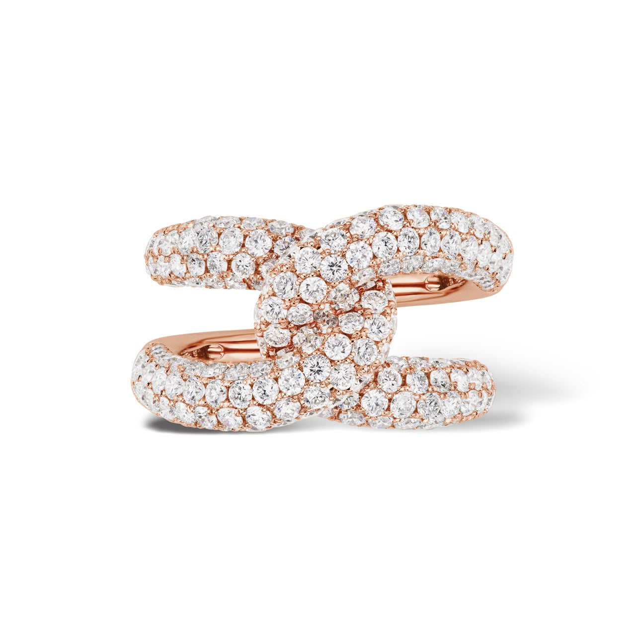 Intertwin Ring Diamond & Diamond