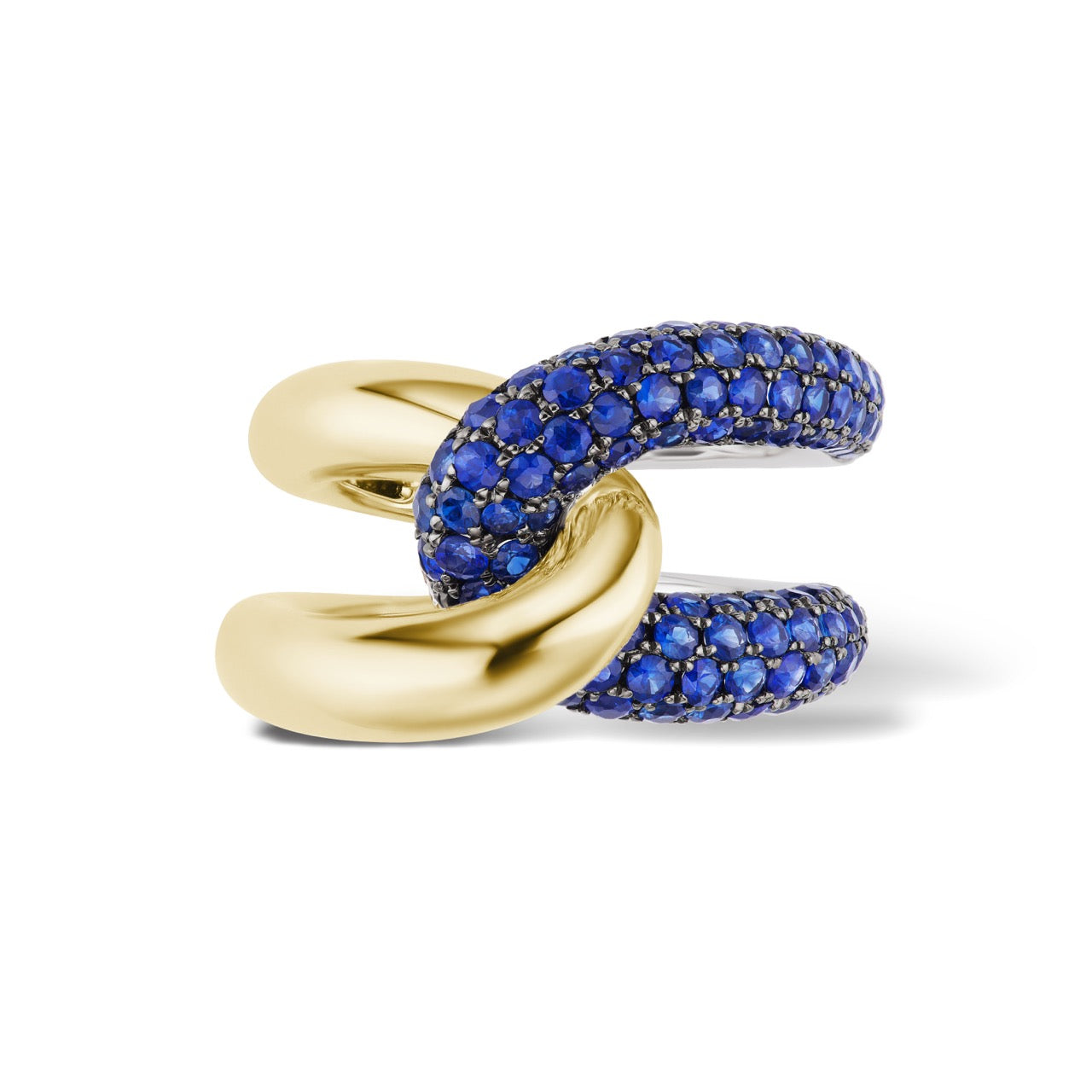 Intertwin Ring Blue Sapphire & 18k Gold