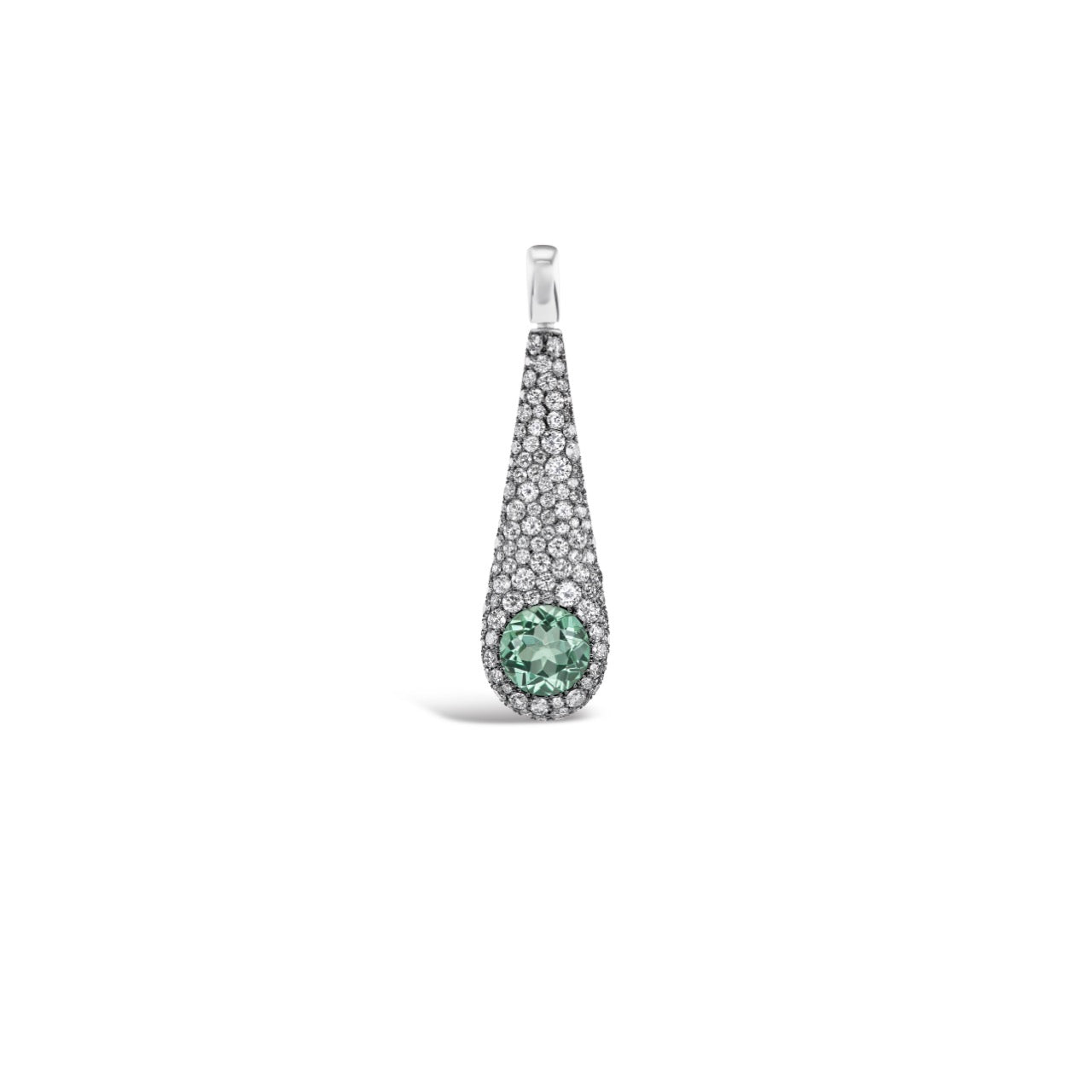 Technicolor Green Tourmaline Pindrop Pendant