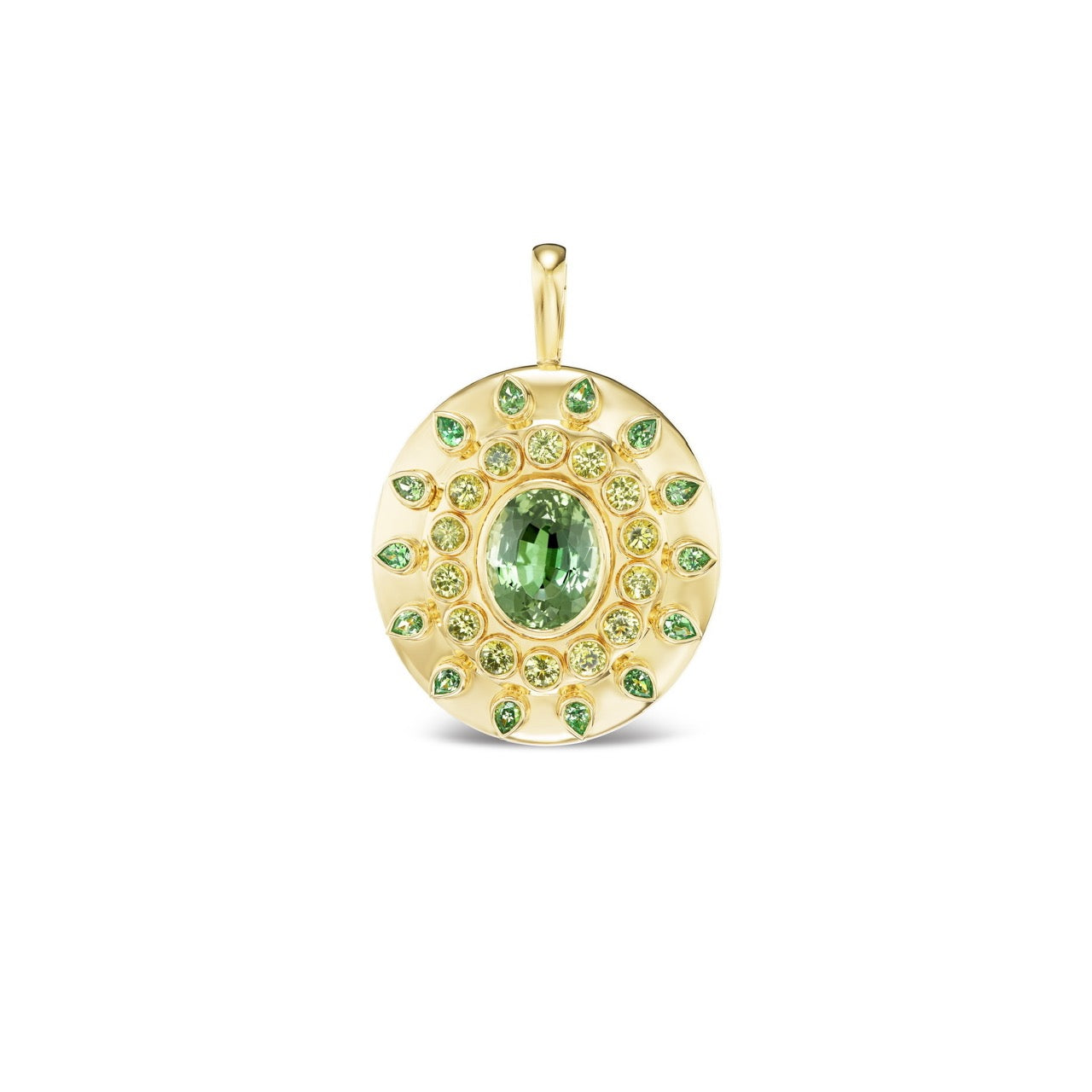 Green Tourmaline Starburst Medallion