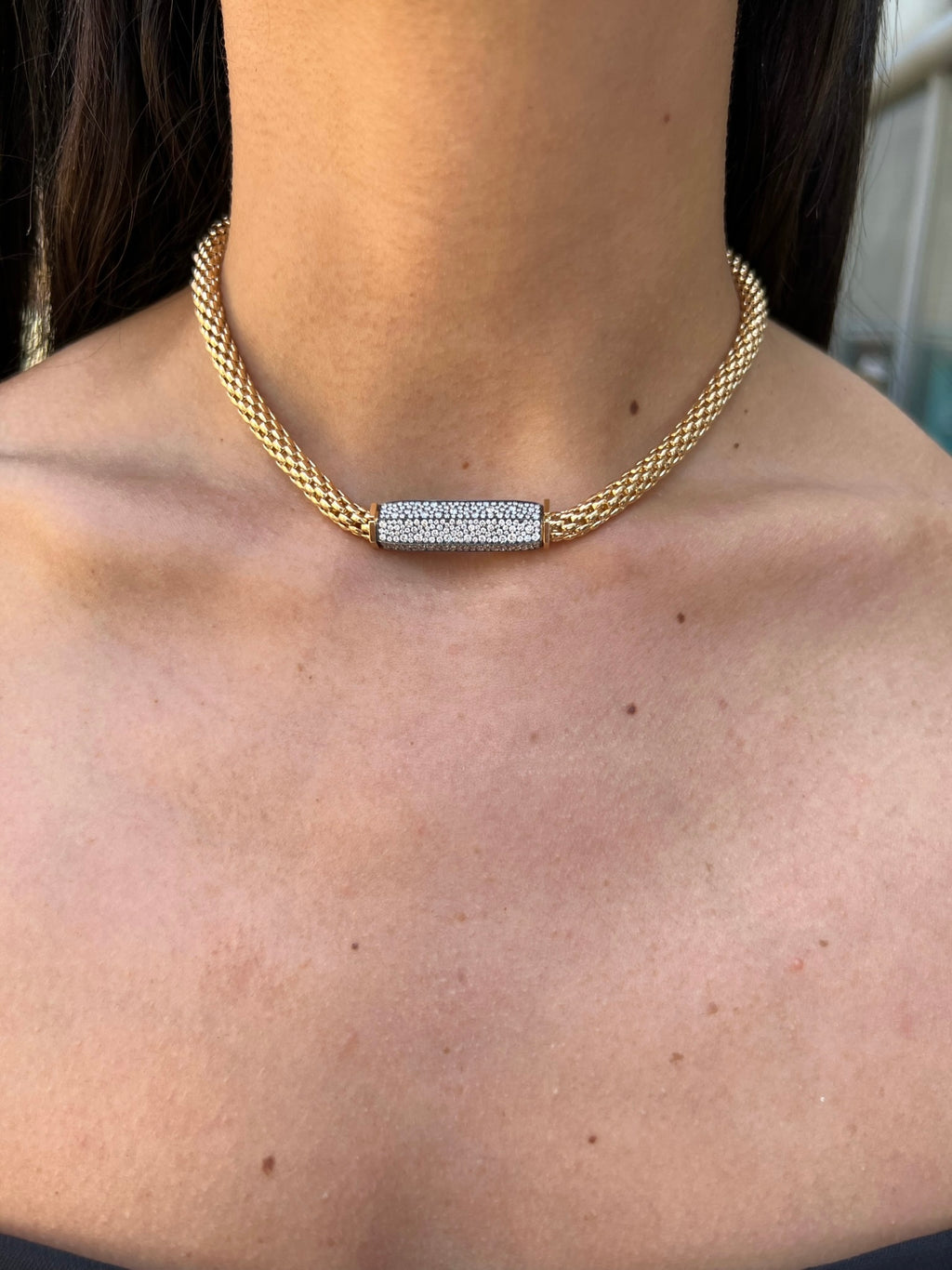 Cobblestone Stella Bar Necklace