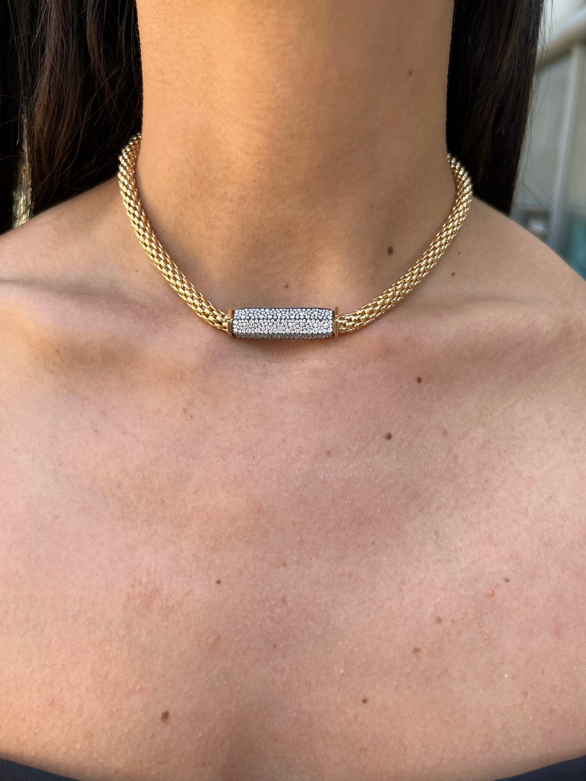 Cobblestone Stella Bar Necklace