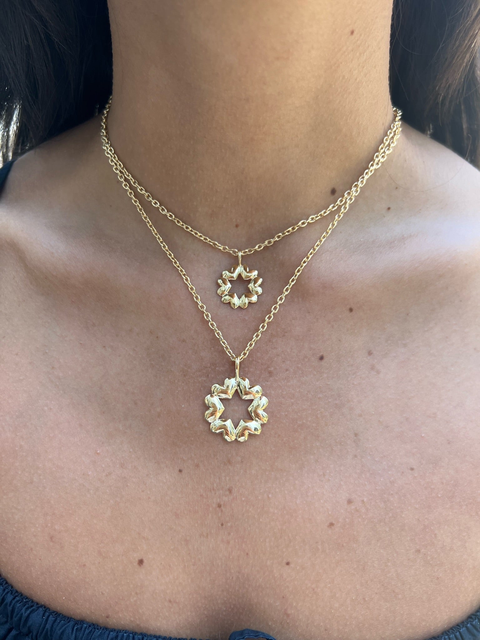 Jewish Star Solid Gold Petite Queen B Pendant