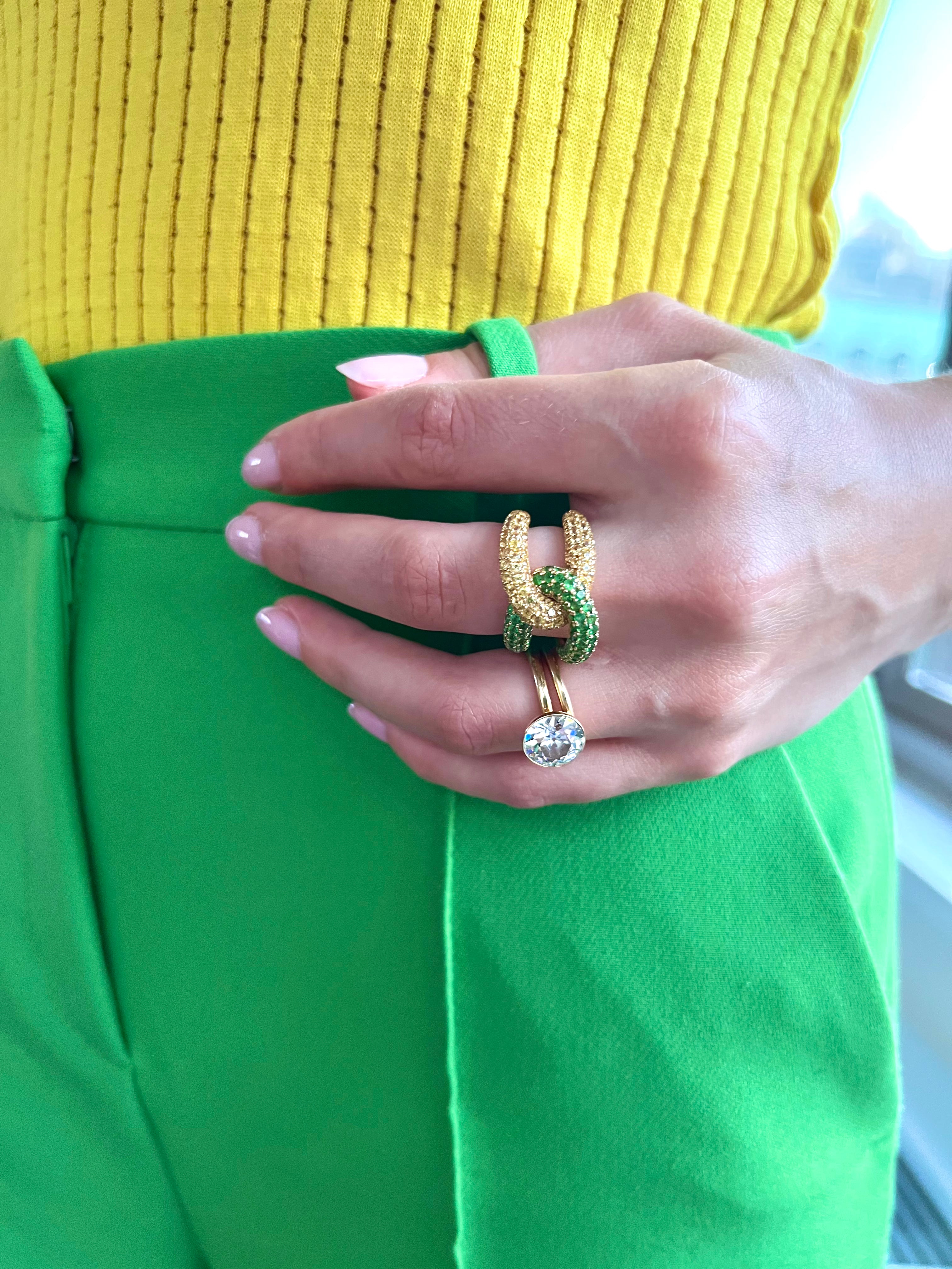 Intertwin Ring Yellow Sapphire & 18k Gold