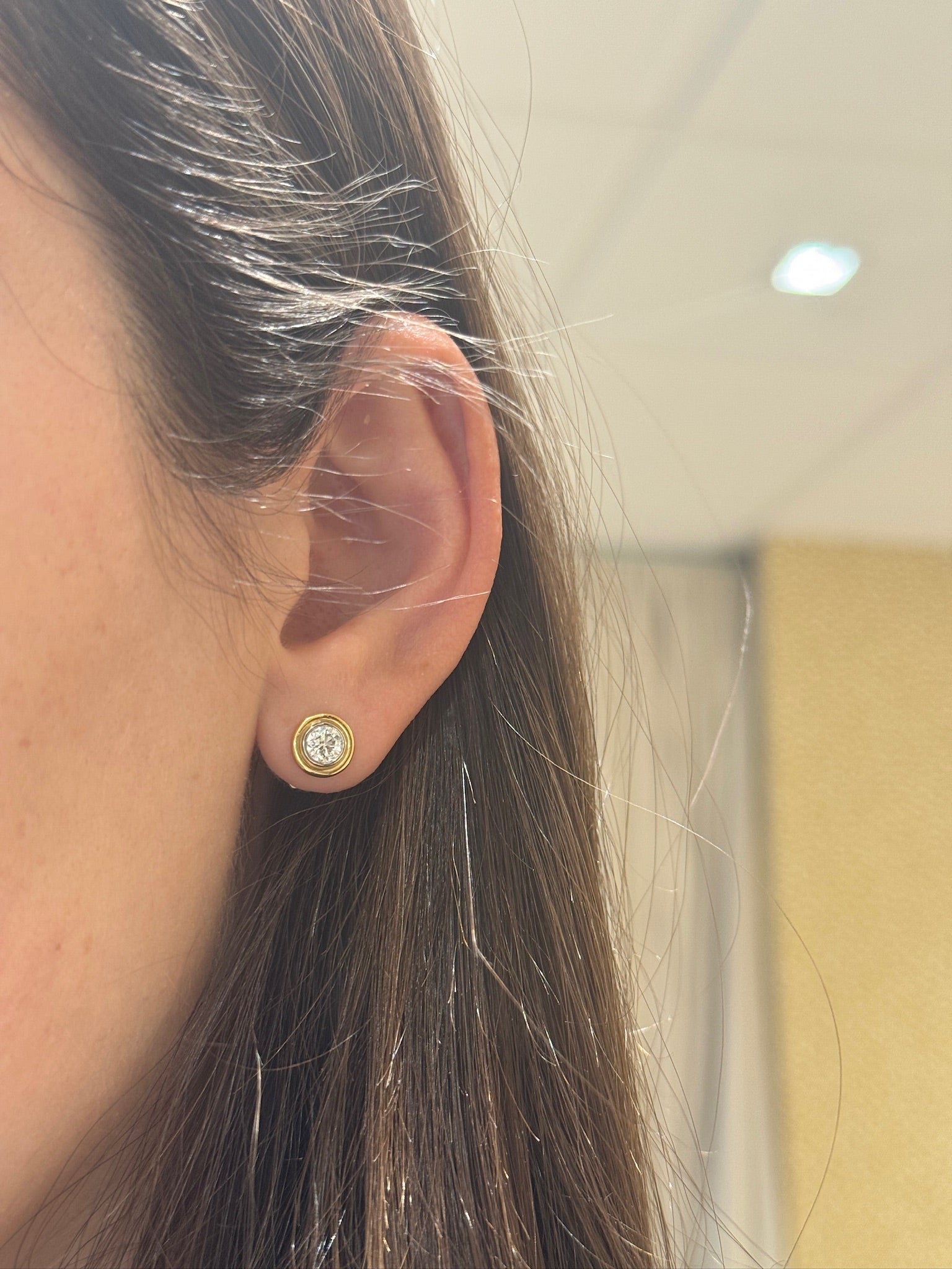 Round Double Bubble Bezel Studs