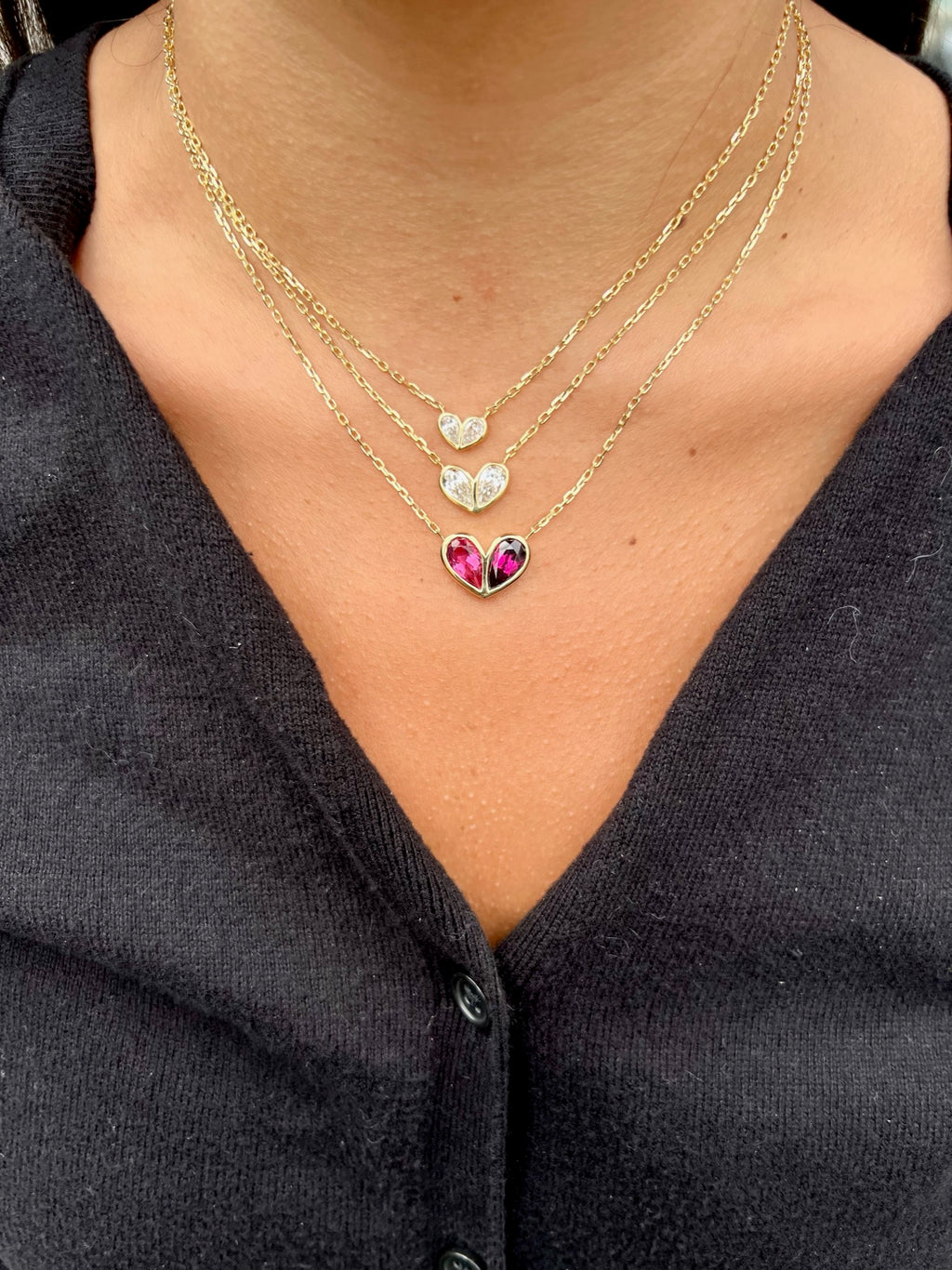 Medium Sweetheart Necklace Diamond & Diamond