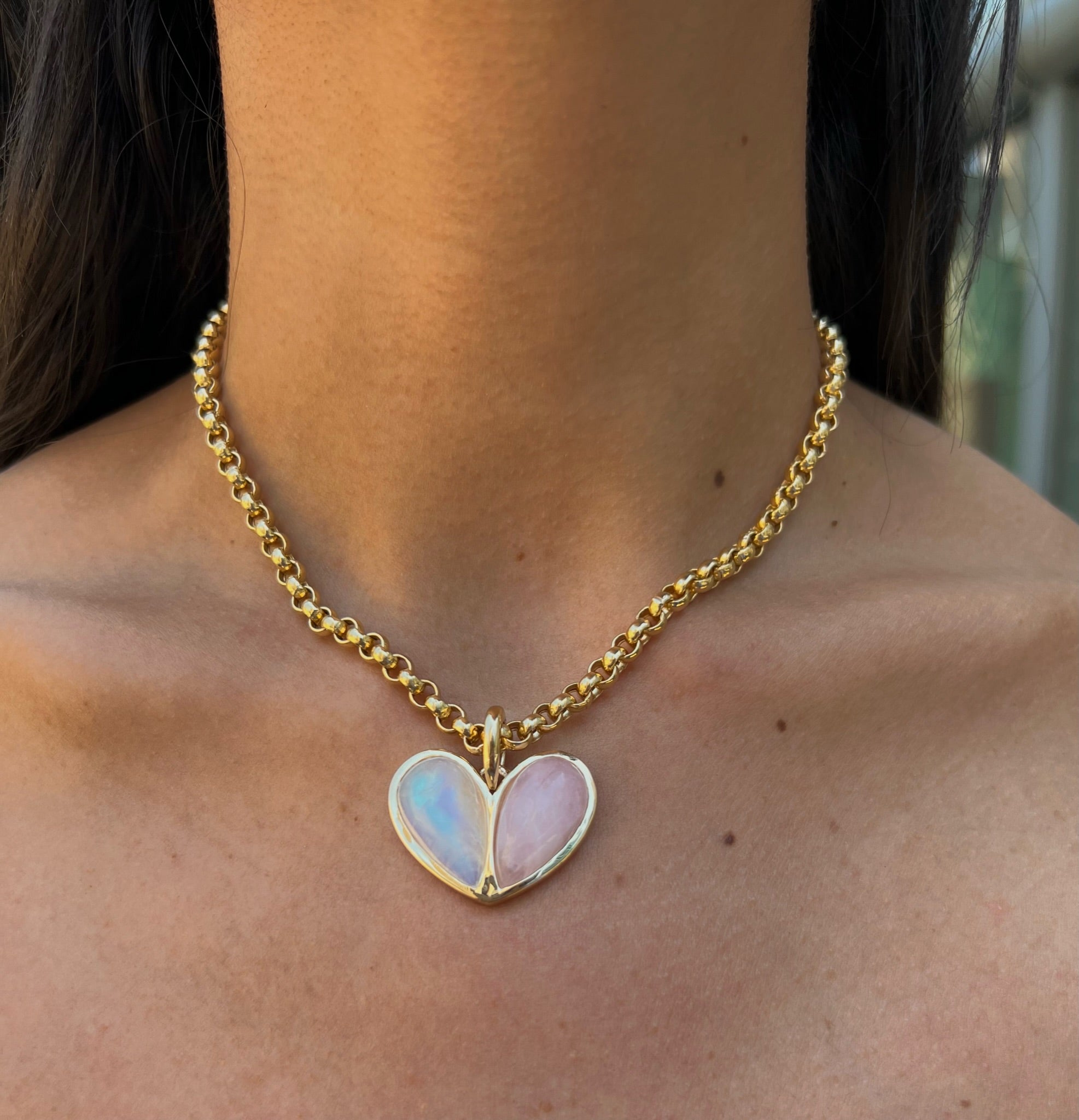 Mega Sweetheart Ethiopian Opal x Rhodochrosite Pendant