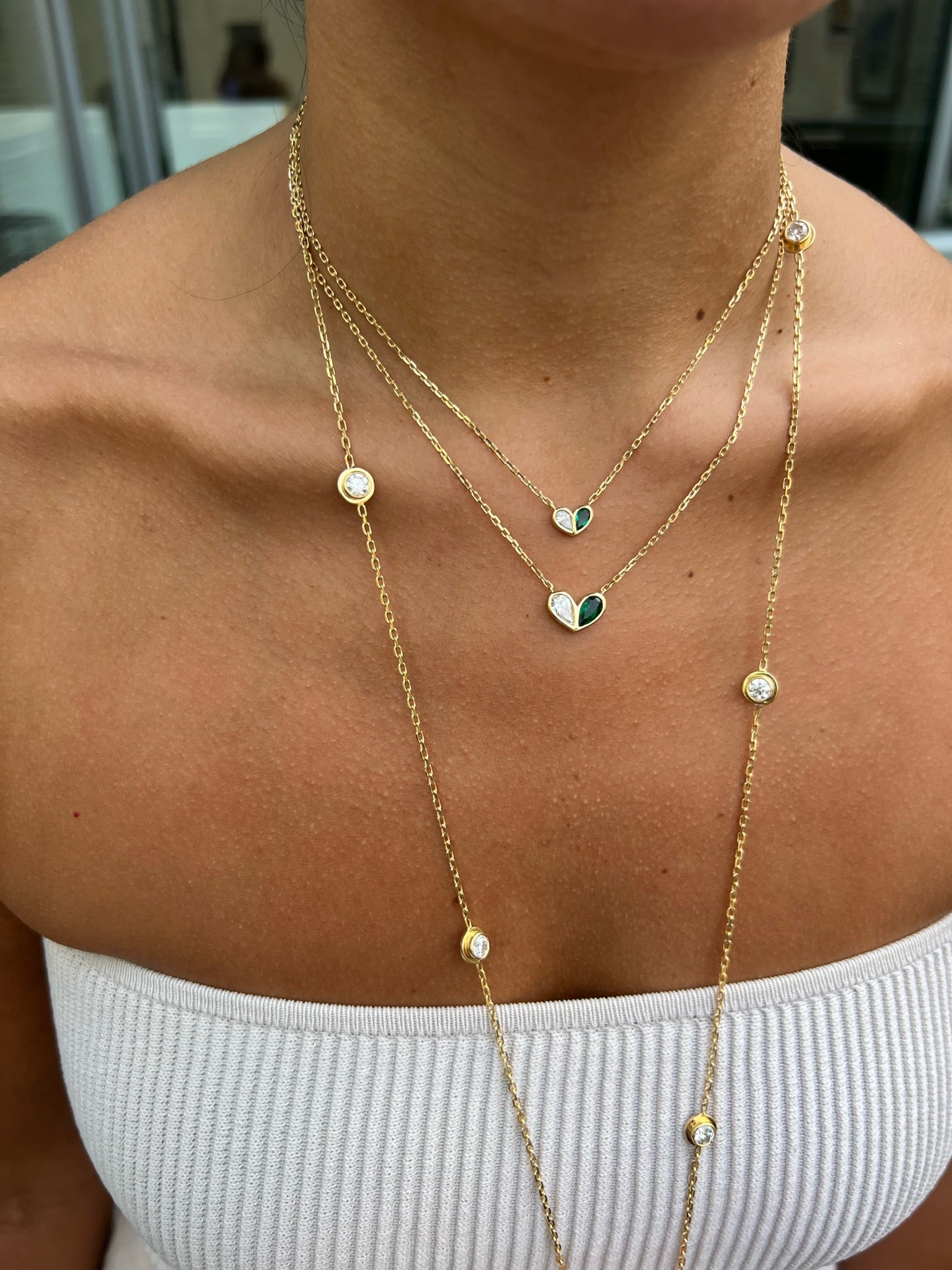 Medium Sweetheart Necklace Citrine & Pink Tourmaline