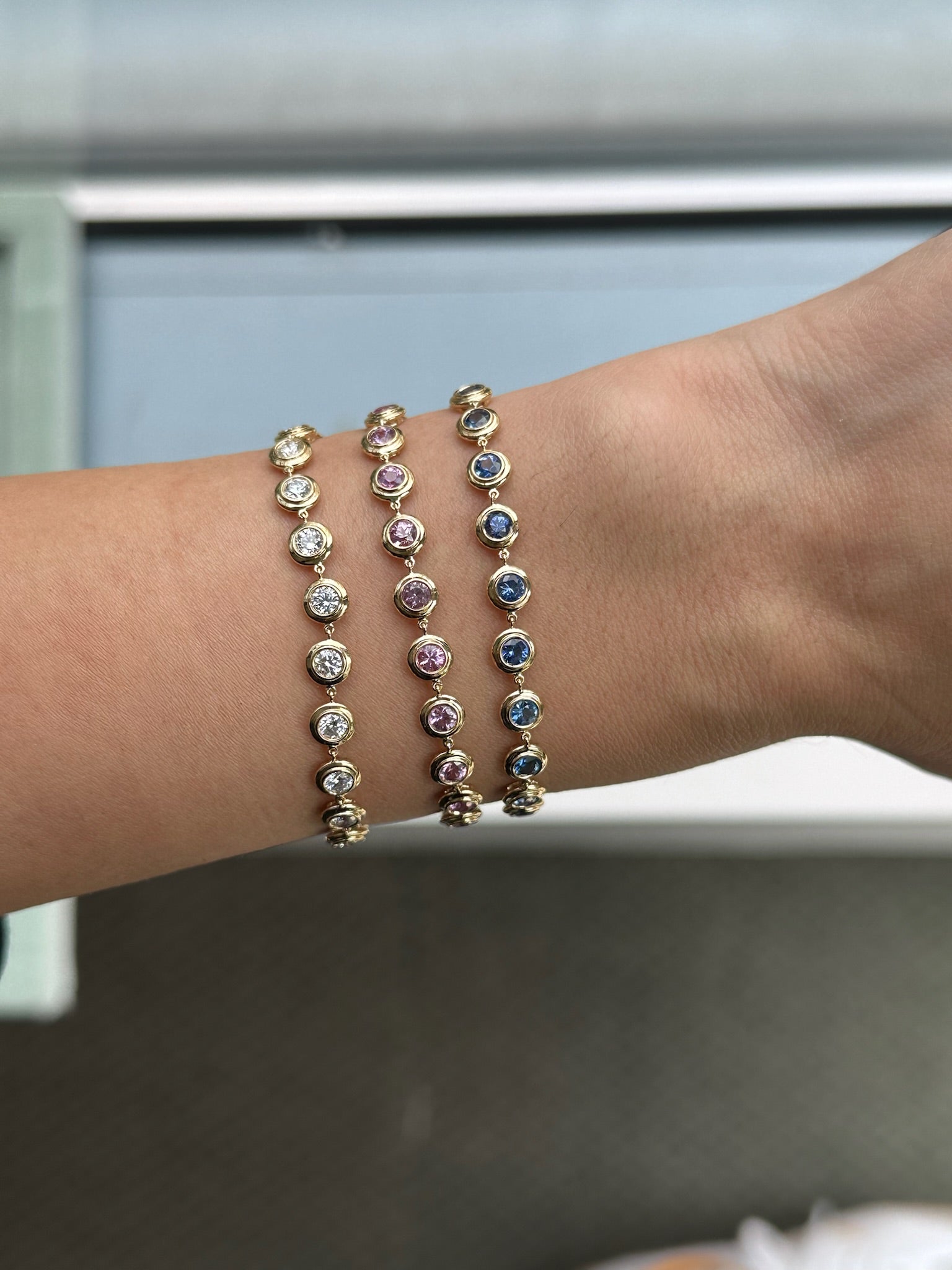 Tennis Double Bubble Bezel Bracelet 3mm