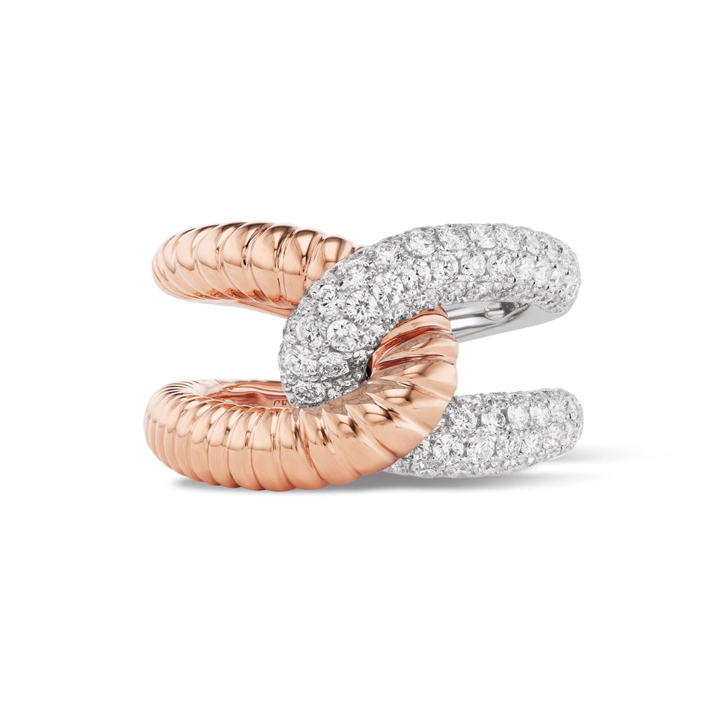 Intertwin Half Ridged 18K Gold