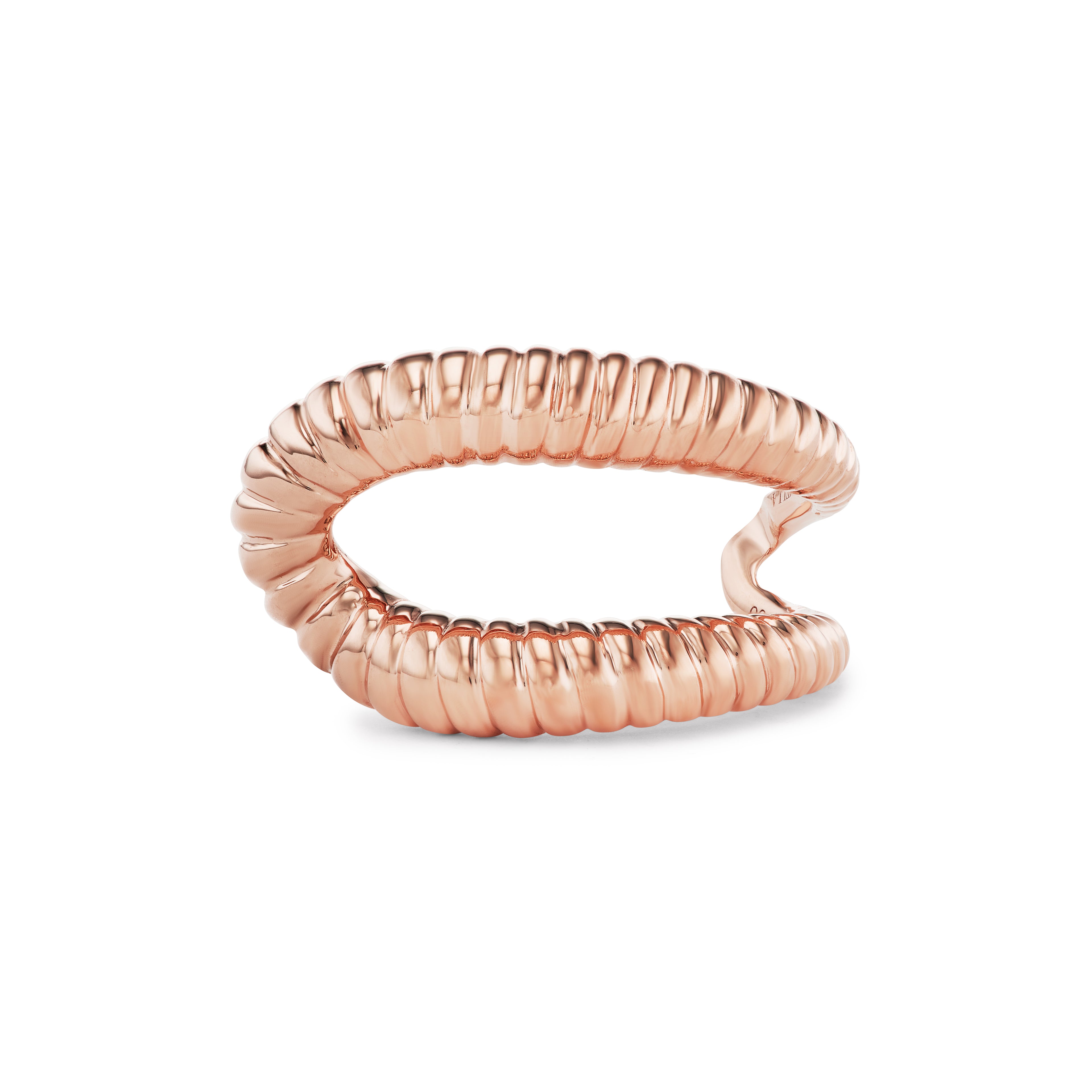 Intertwin Half Ridged 18K Gold