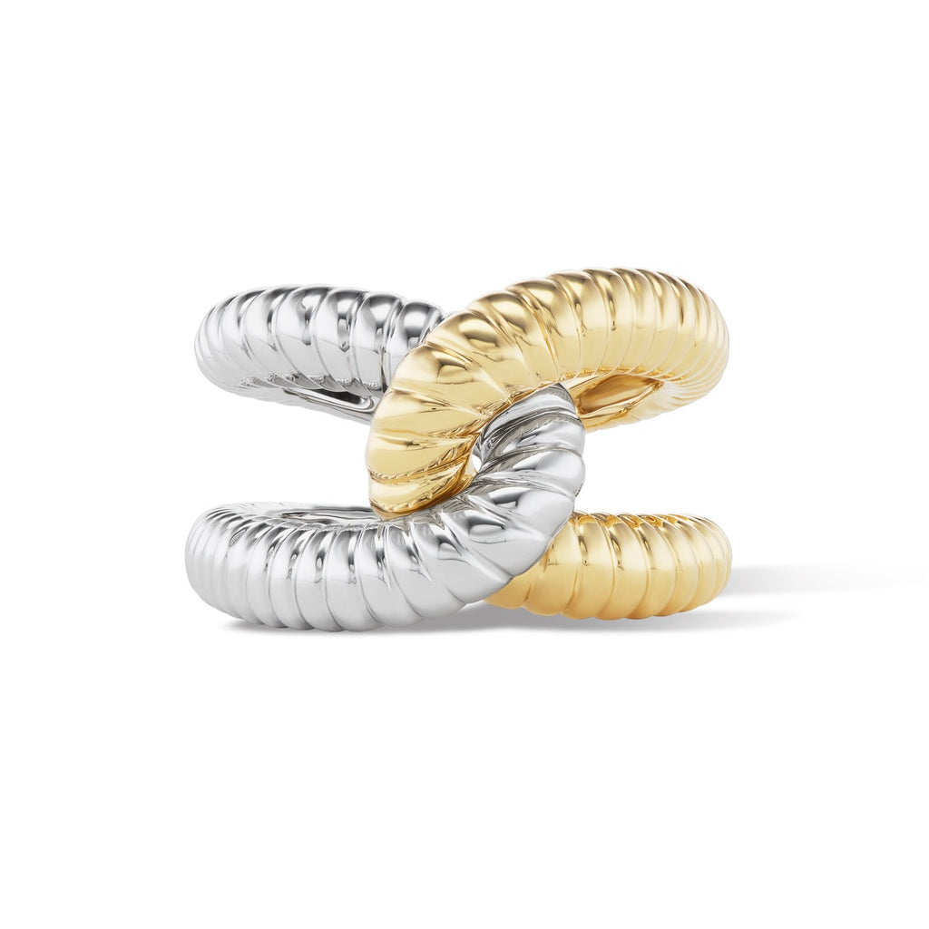 Intertwin Half Ridged 18K Gold