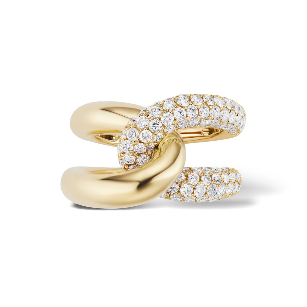 Intertwin Ring 18k Yellow Gold & Diamond
