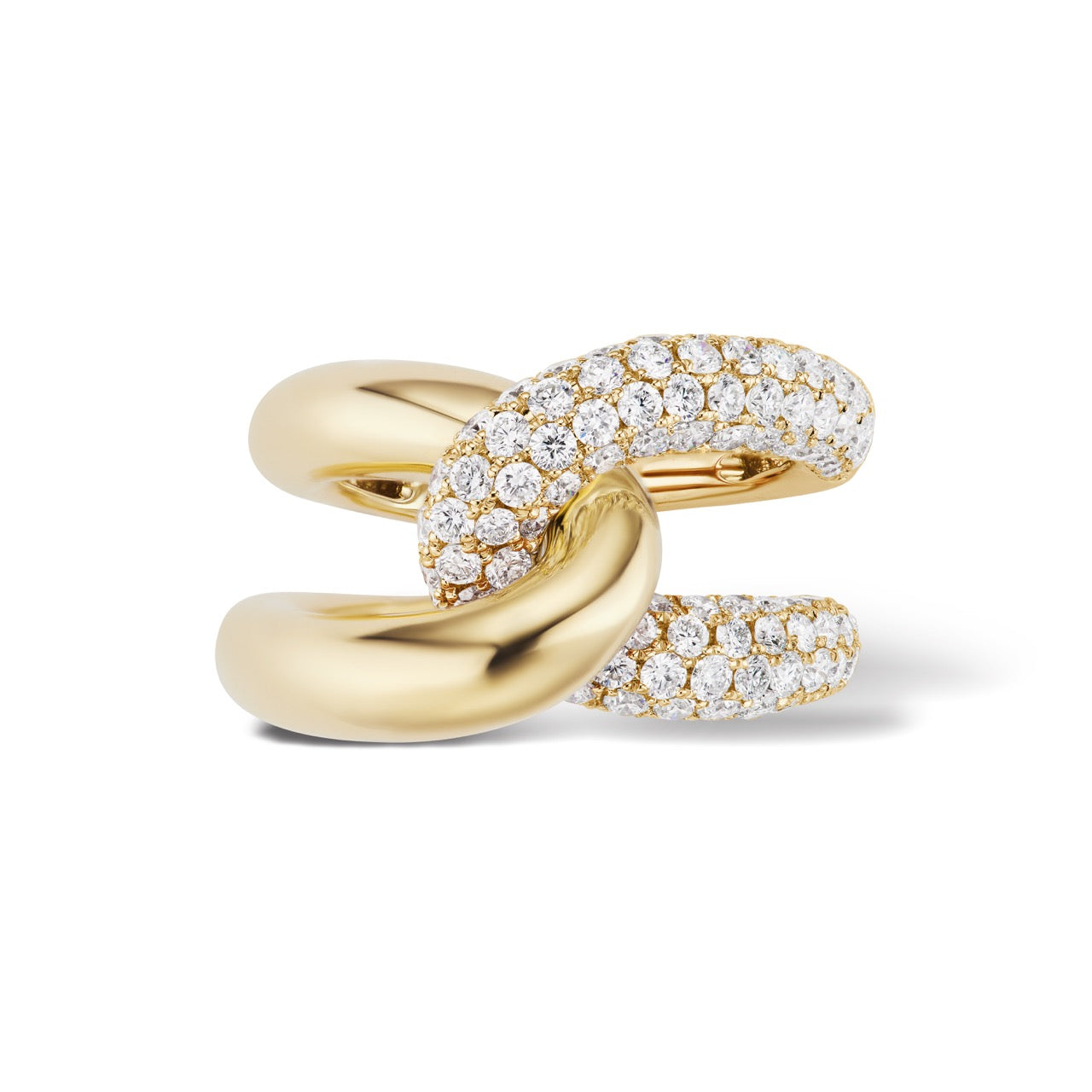Intertwin Ring 18k Yellow Gold & Diamond