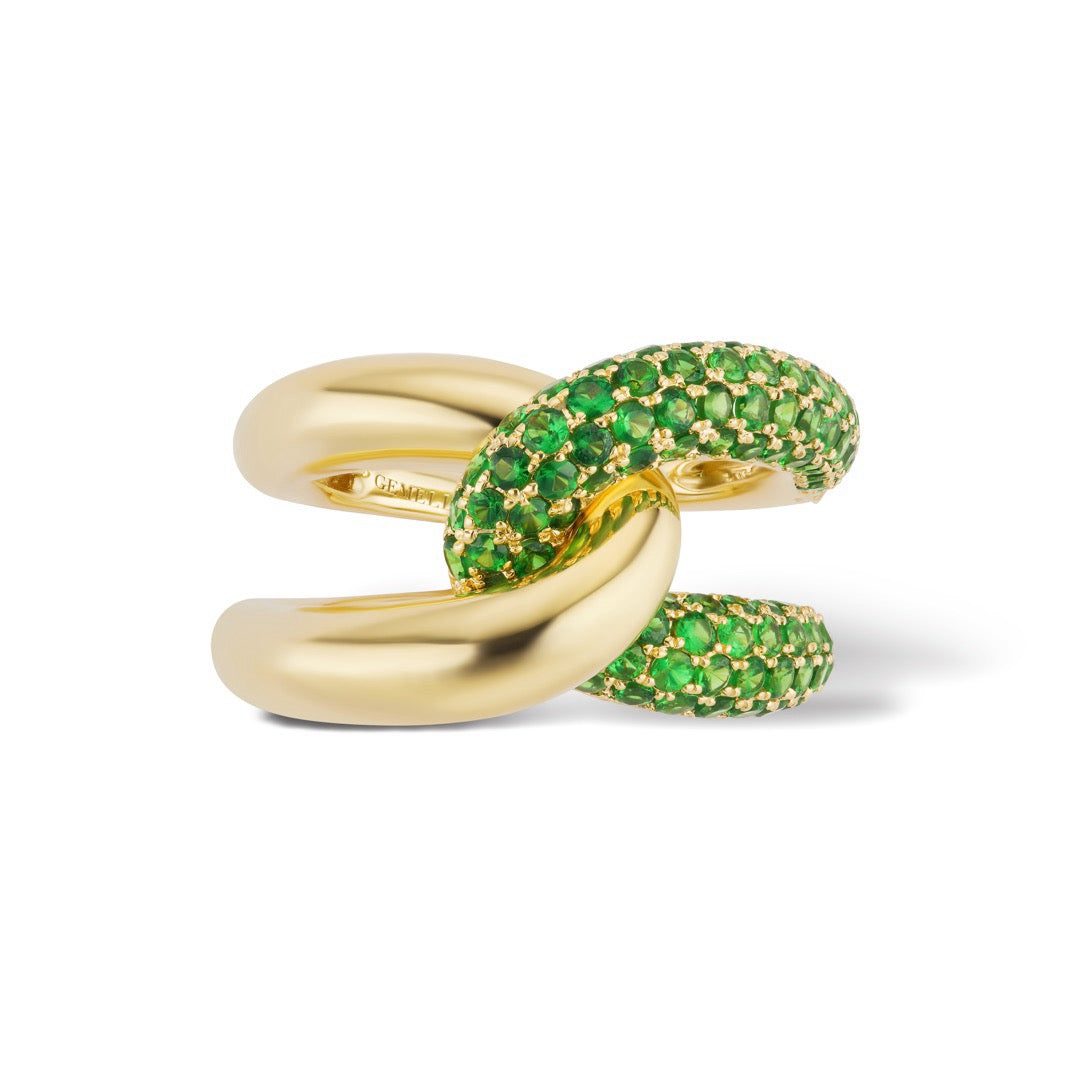 Intertwin Ring Tsavorite & 18K Gold