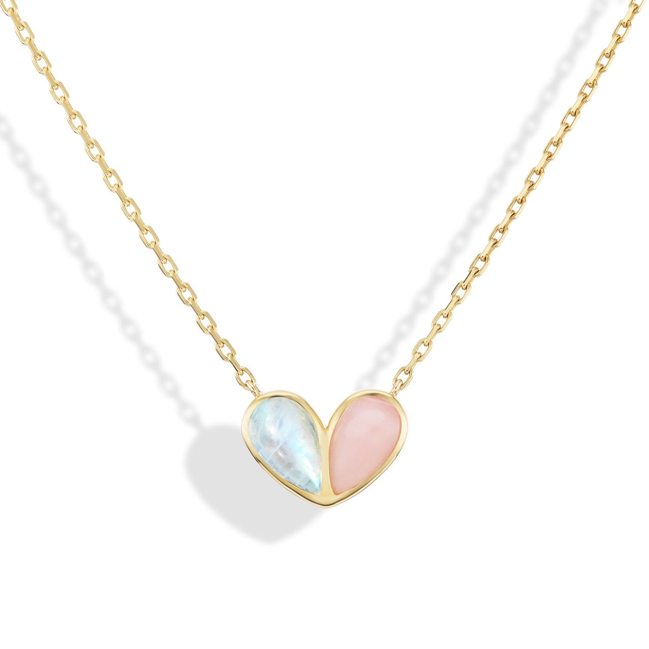 Jumbo Sweetheart Necklace Moonstone x Pink Opal