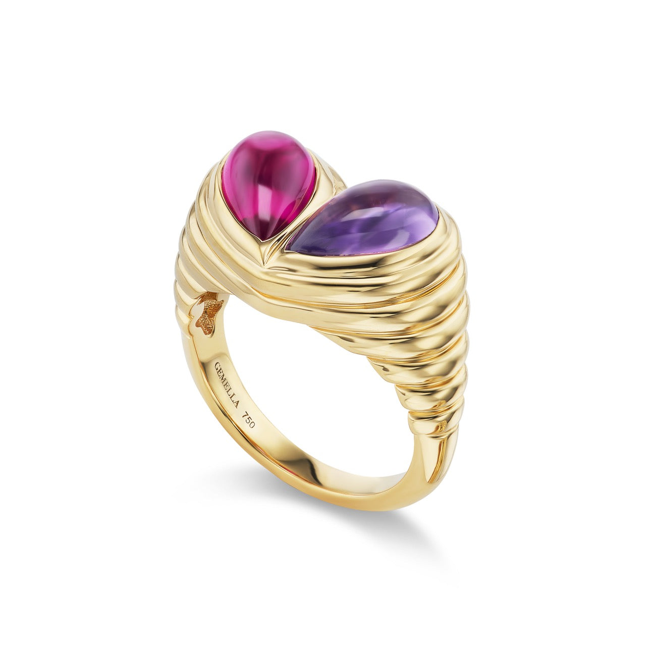 Jumbo Sweetheart Ring Amethyst & Rubellite