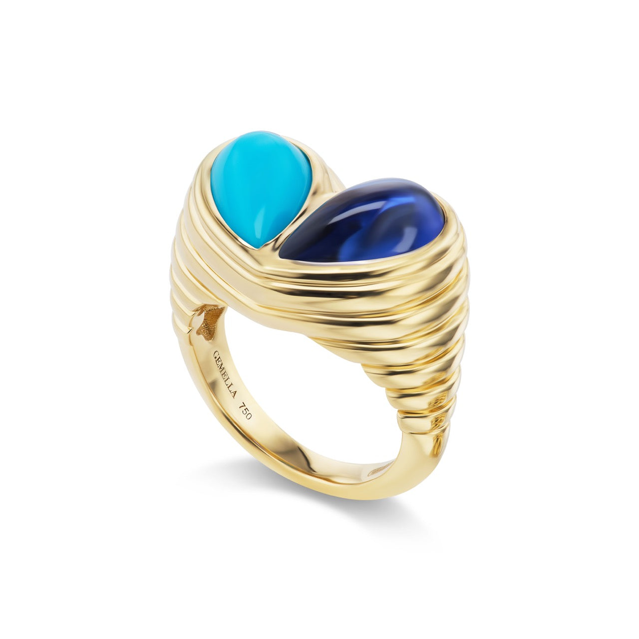 Jumbo Sweetheart Ring Turquoise & Blue Sapphire