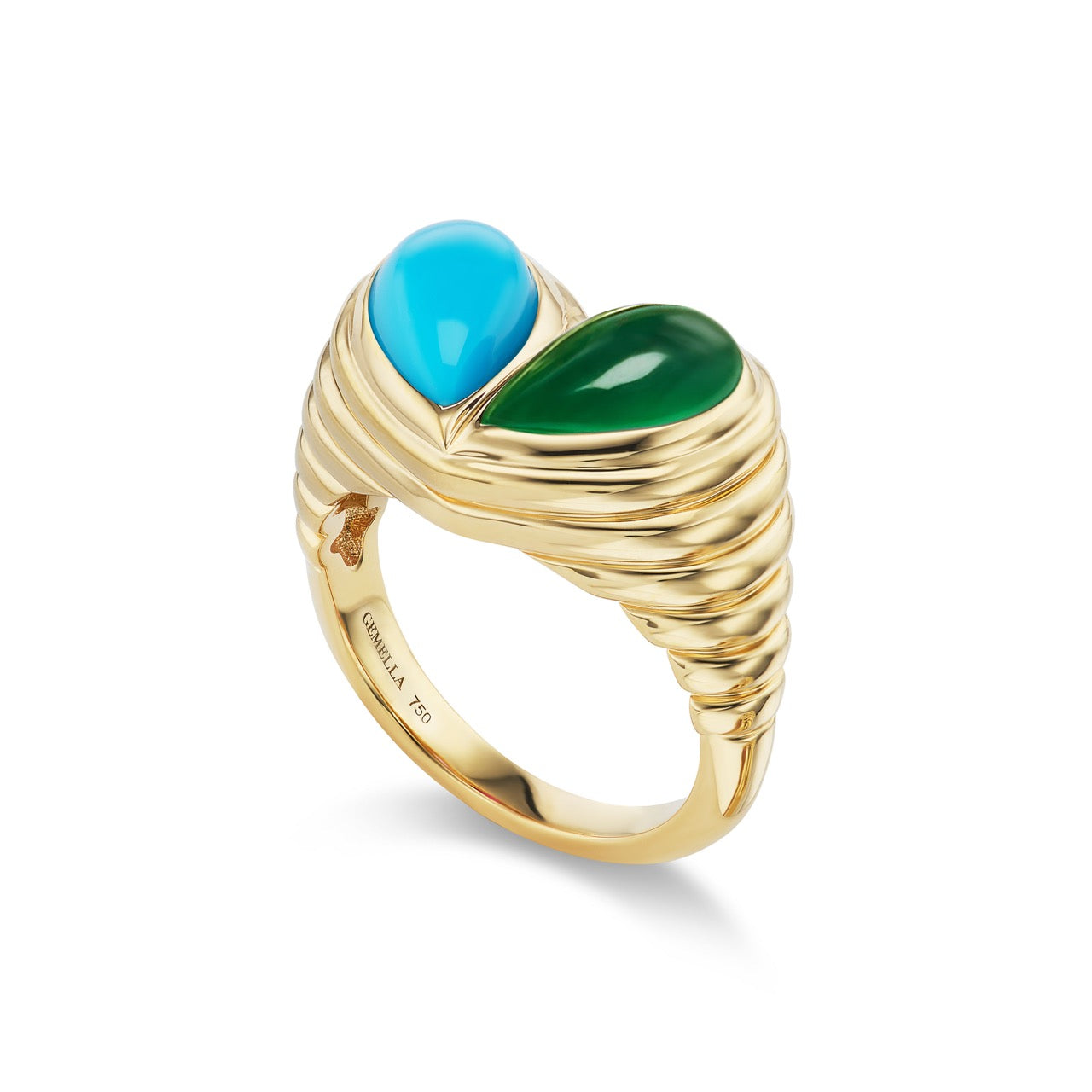 Jumbo Sweetheart Ring Turquoise & Emerald