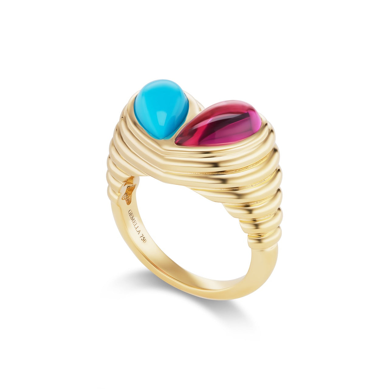 Jumbo Sweetheart Ring Turquoise & Rubellite
