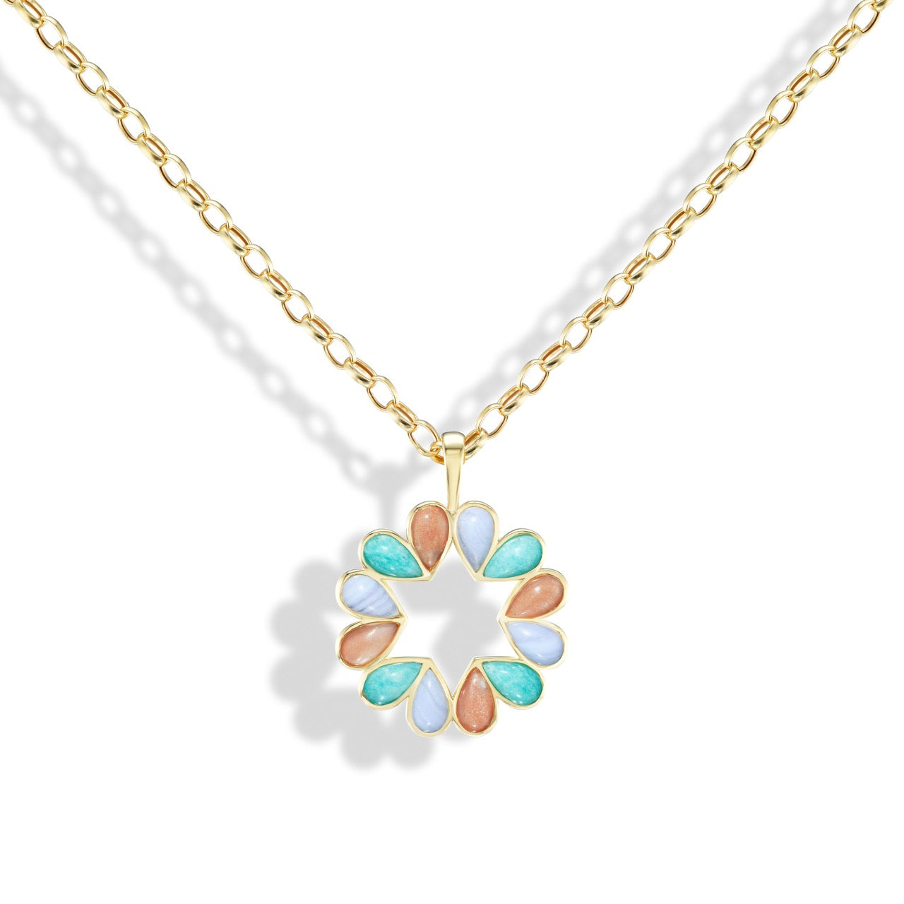 Jumbo Queen B Amazonite x Lace Agate x Peach Moonstone