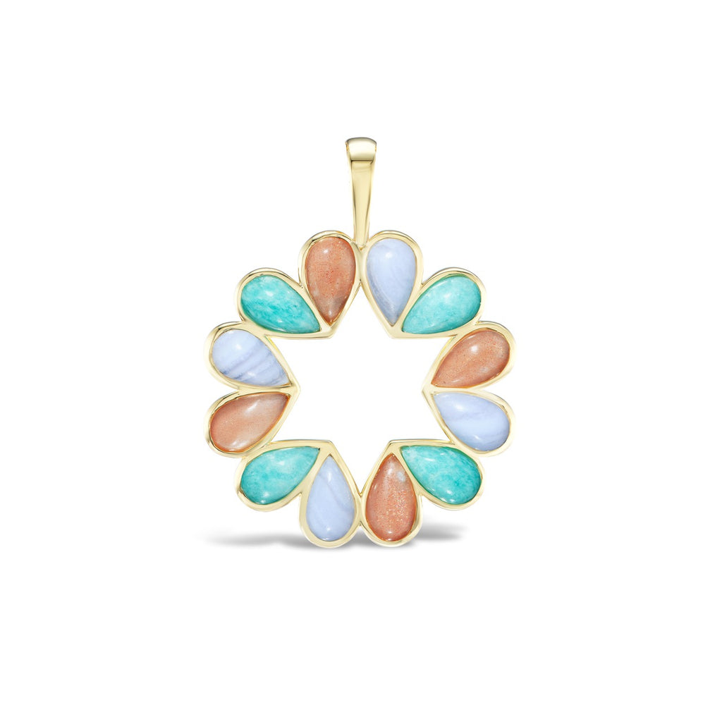 Jumbo Queen B Amazonite x Lace Agate x Peach Moonstone
