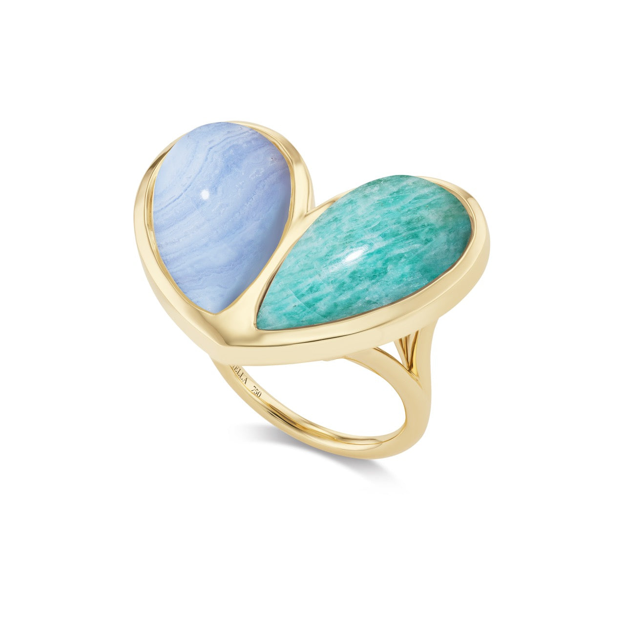 Mega Sweetheart Ring Laced Agate x Amazonite