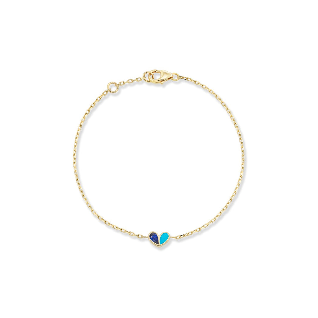Mini Sweetheart Bracelet Blue Sapphire & Turquoise
