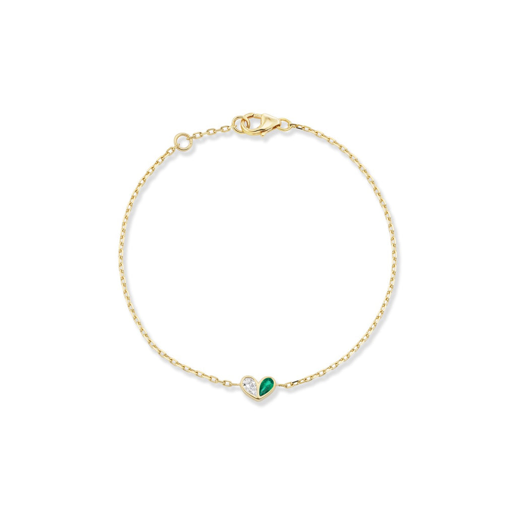 Mini Sweetheart Bracelet Diamond & Emerald