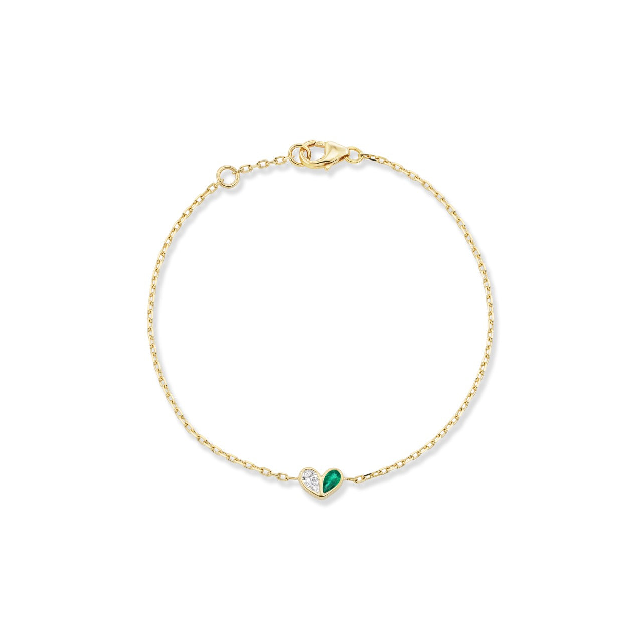Mini Sweetheart Bracelet Diamond & Emerald