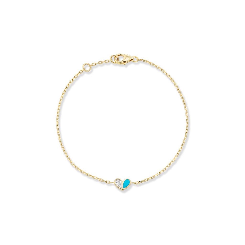 Mini Sweetheart Bracelet Diamond & Turquoise