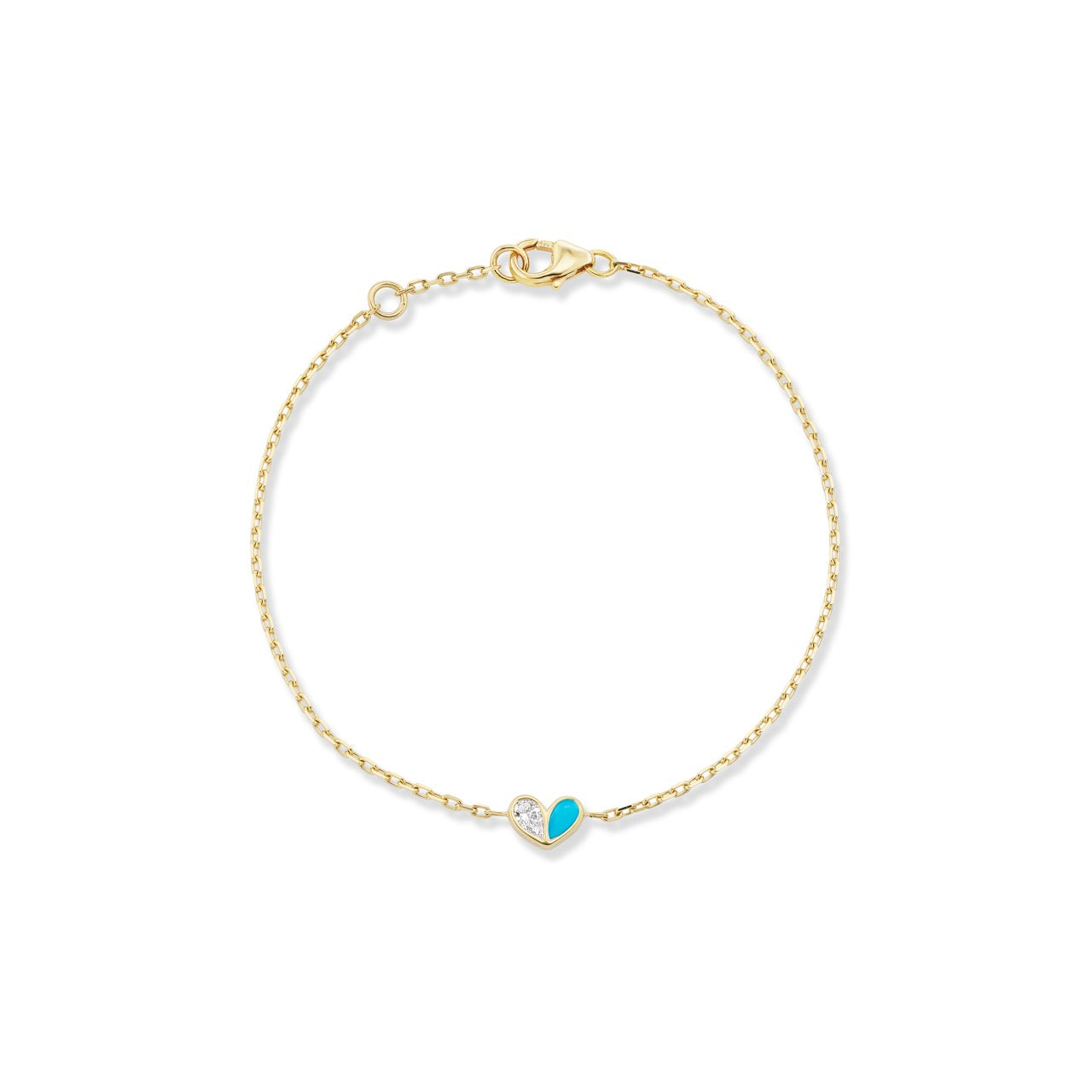 Mini Sweetheart Bracelet Diamond & Turquoise