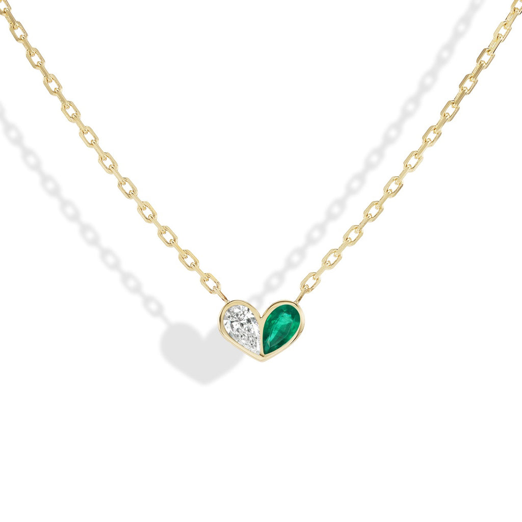 Medium Sweetheart Necklace Diamond & Emerald