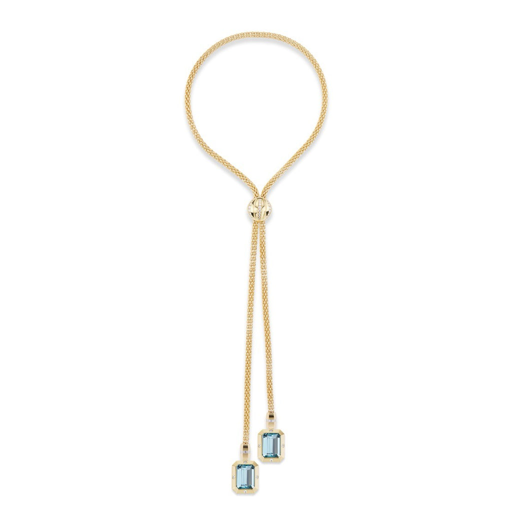 Stella Necklace Blue Topaz Drops