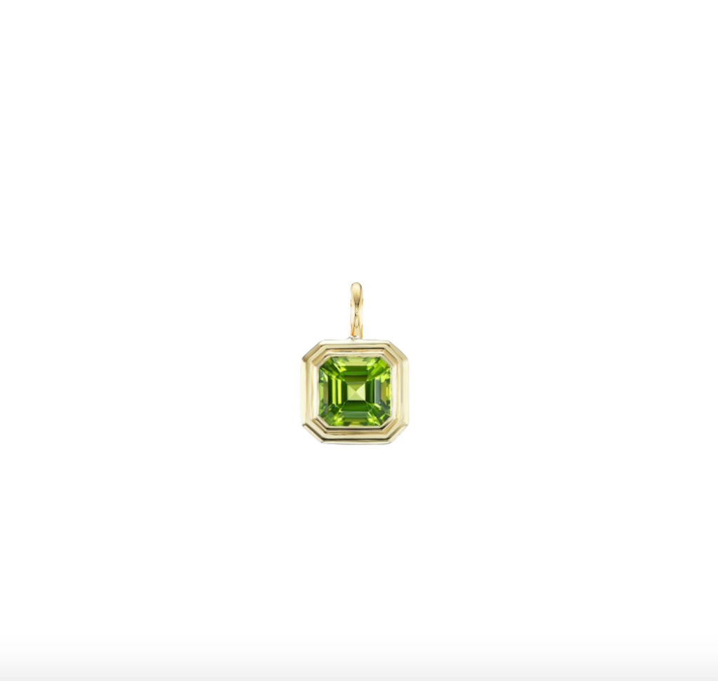 Peridot Asscher Double Bubble Bezel Pendant