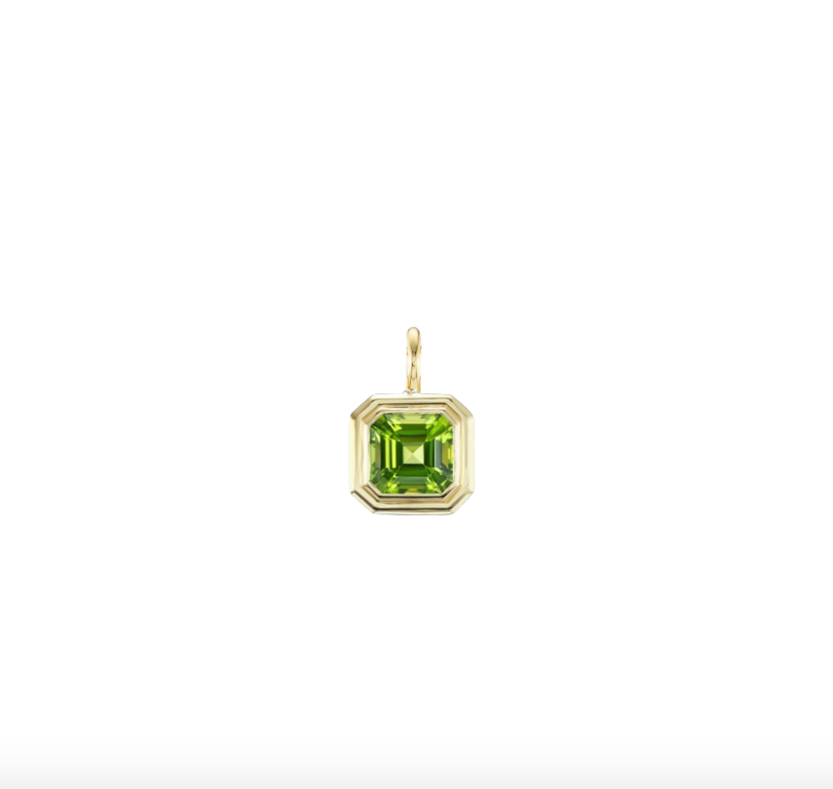Peridot Asscher Double Bubble Bezel Pendant